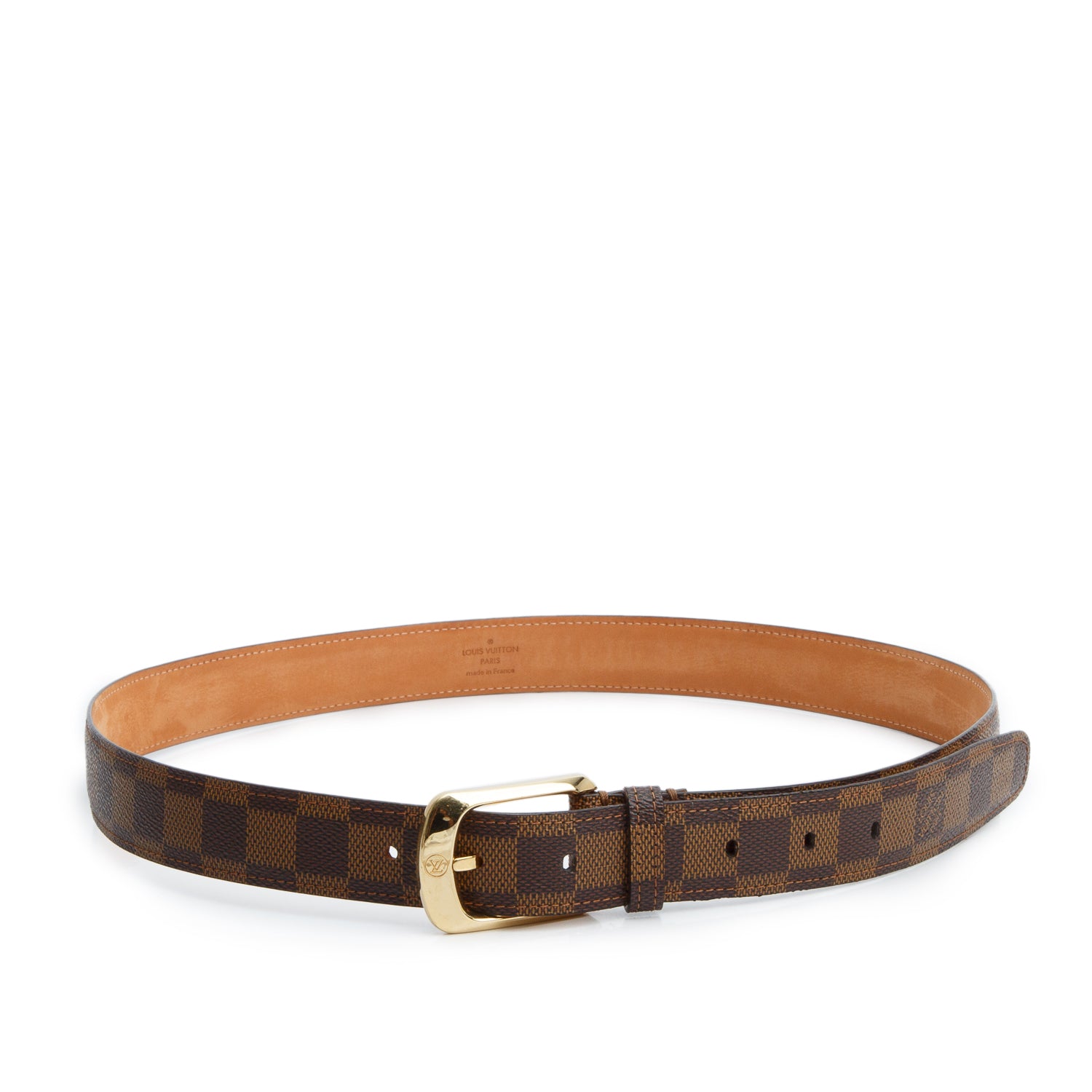 Louis Vuitton Damier Ebene Canvas Ellipse 30 MM Belt, Size 100 40