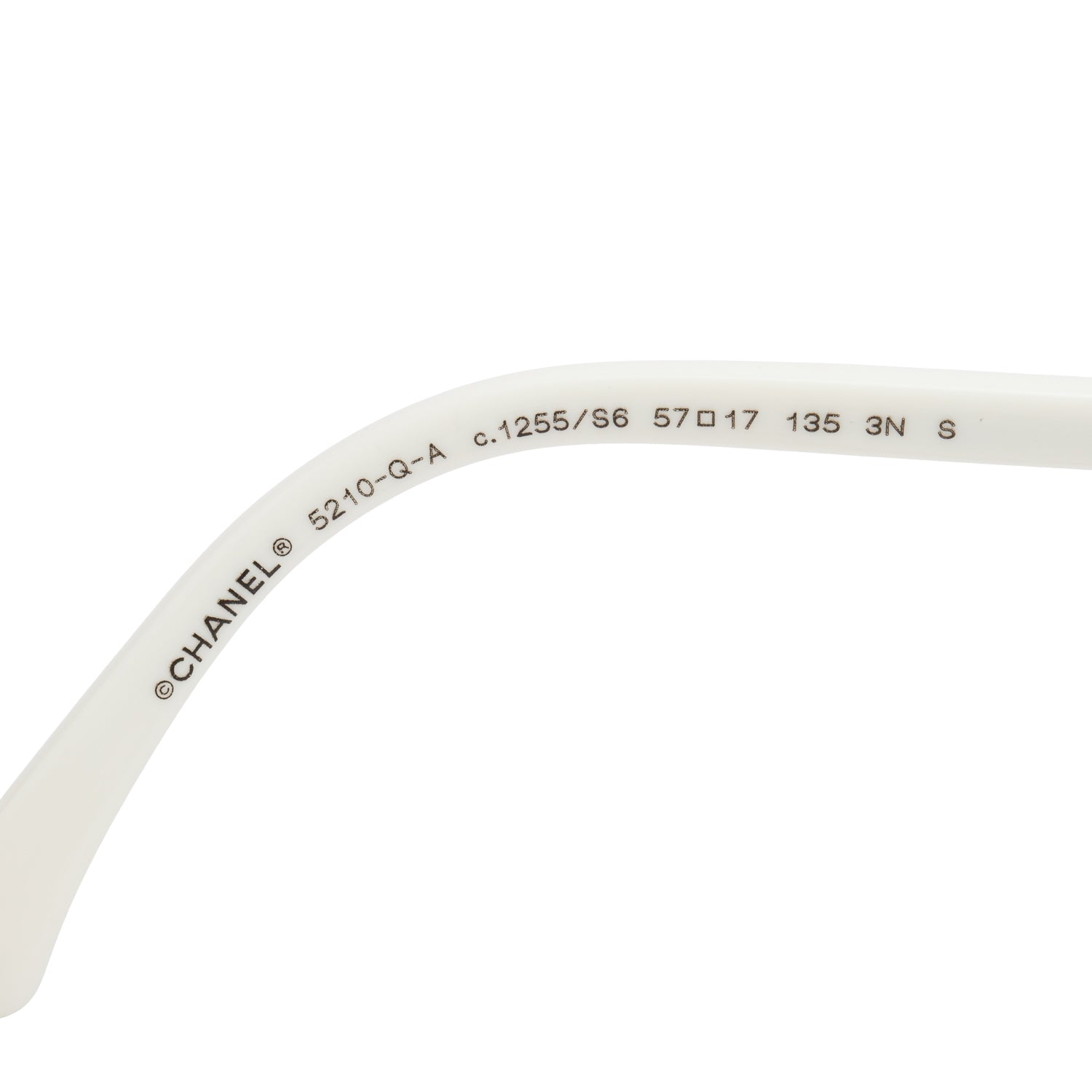 Chanel 5210-Q-A White Acetate Square Sunglasses on Chain w/ Case