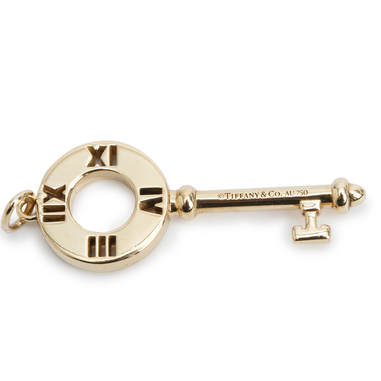 Tiffany & Co. 18k Yellow Gold Diamond Atlas Pierced Key Pendant