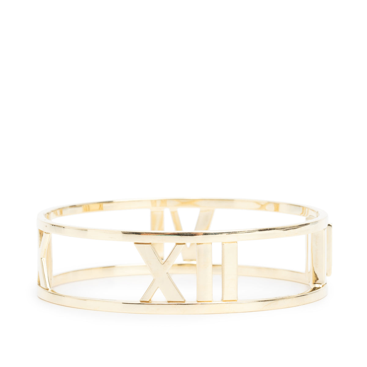 Tiffany & Co. 18k Yellow Gold Atlas Hinged Bangle Bracelet w/ Box