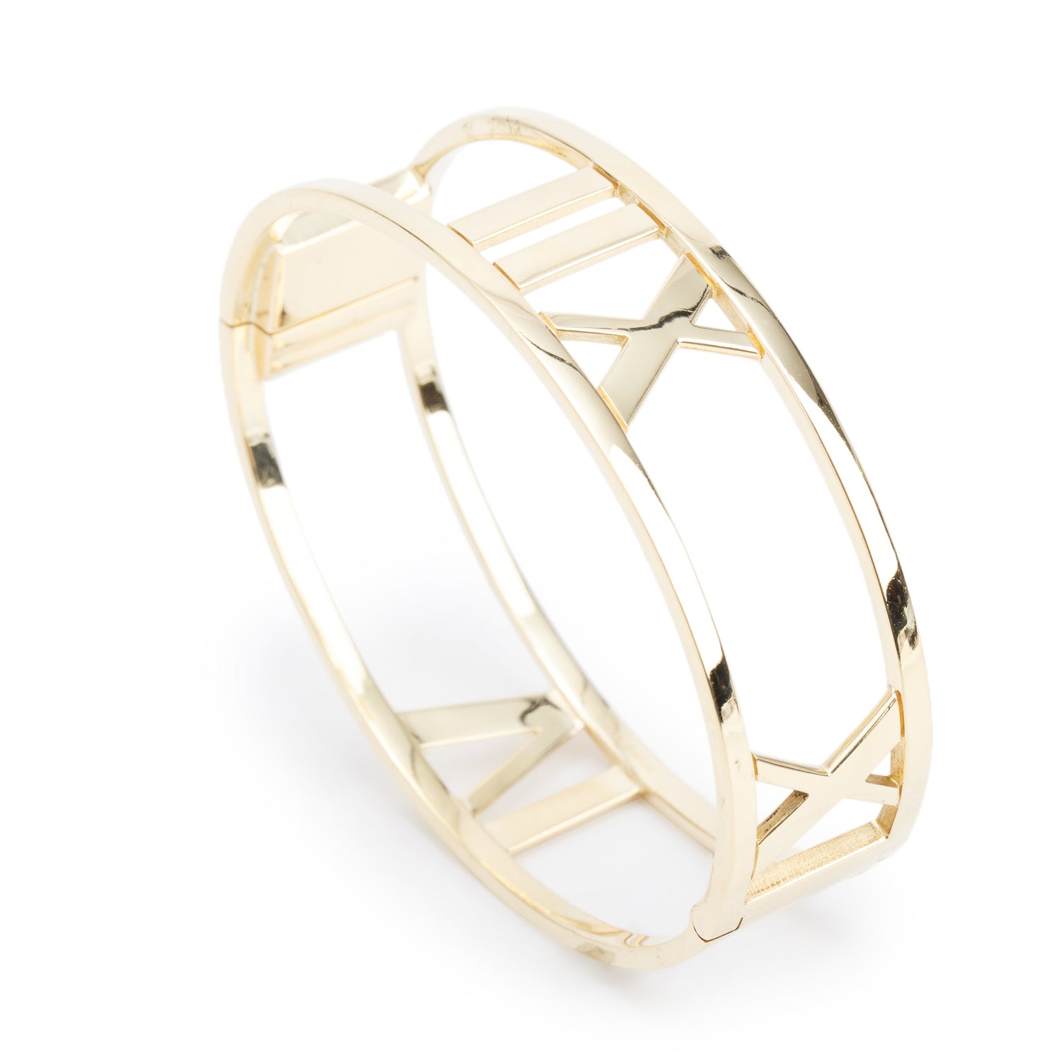 Tiffany & Co. 18k Yellow Gold Atlas Hinged Bangle Bracelet w/ Box