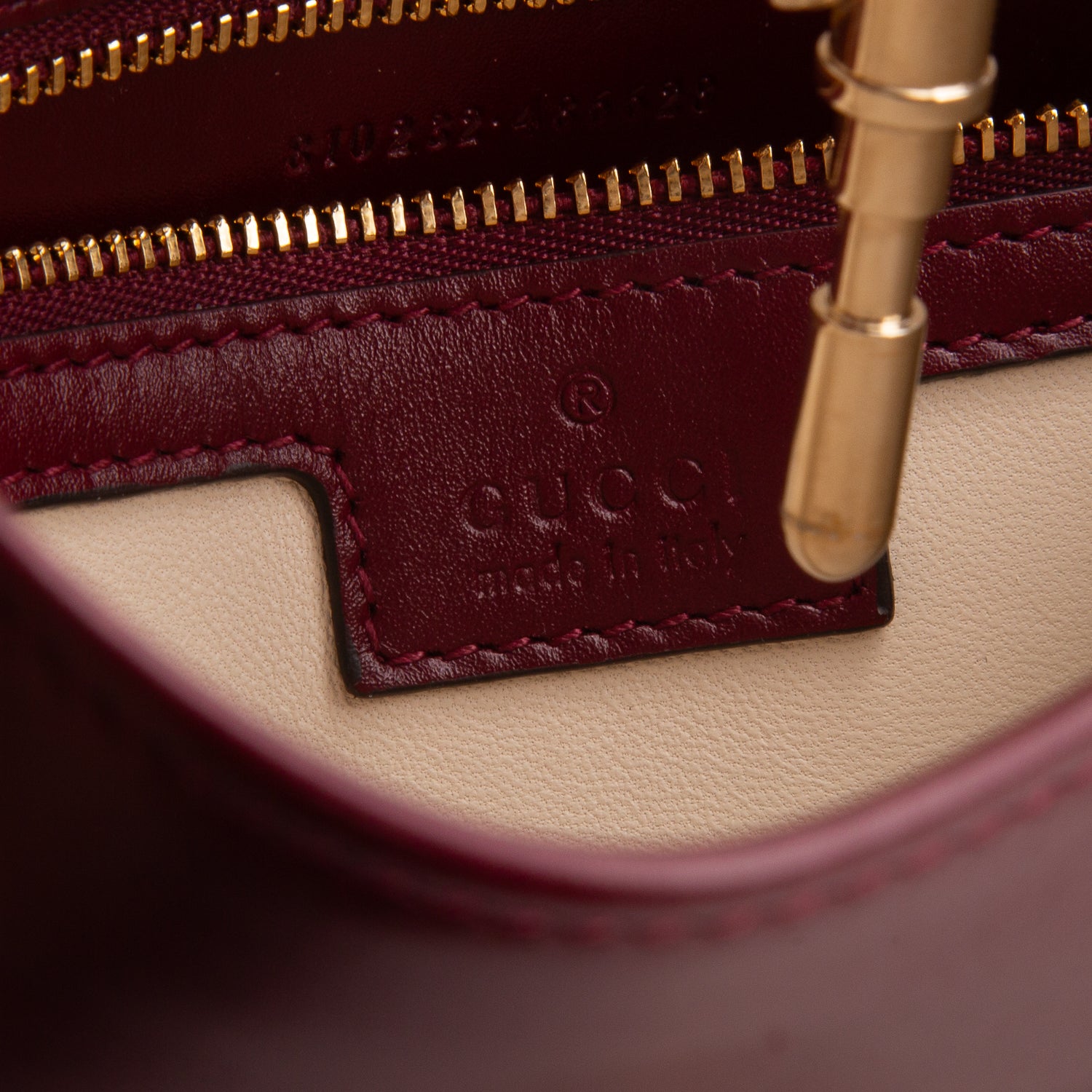Gucci 2025 Bordeaux Leather Medium Jackie 1961 Hobo Bag w/ Box, Receipt & Strap