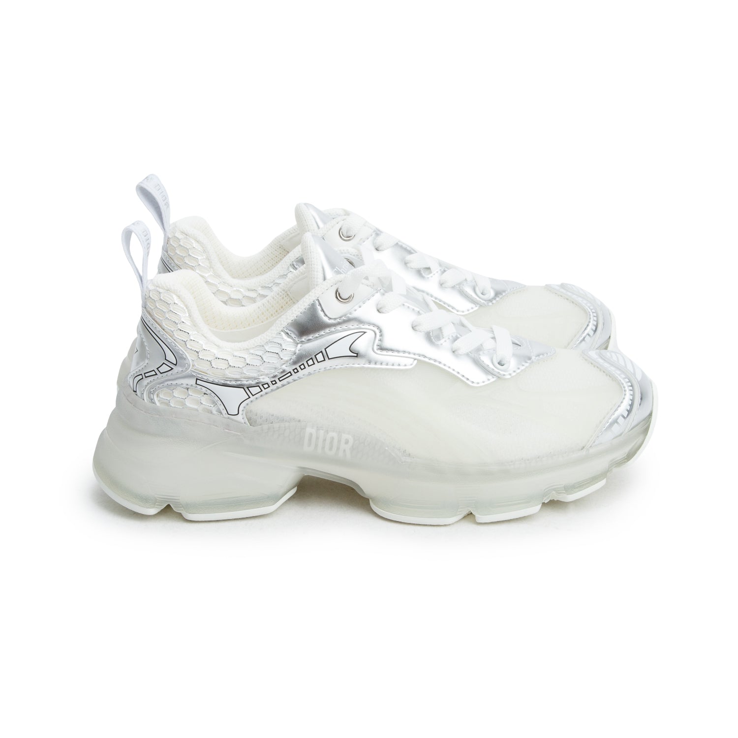Christian Dior White and Transparent Rubber Vibe Sneakers, Women Size 36 w/ Box
