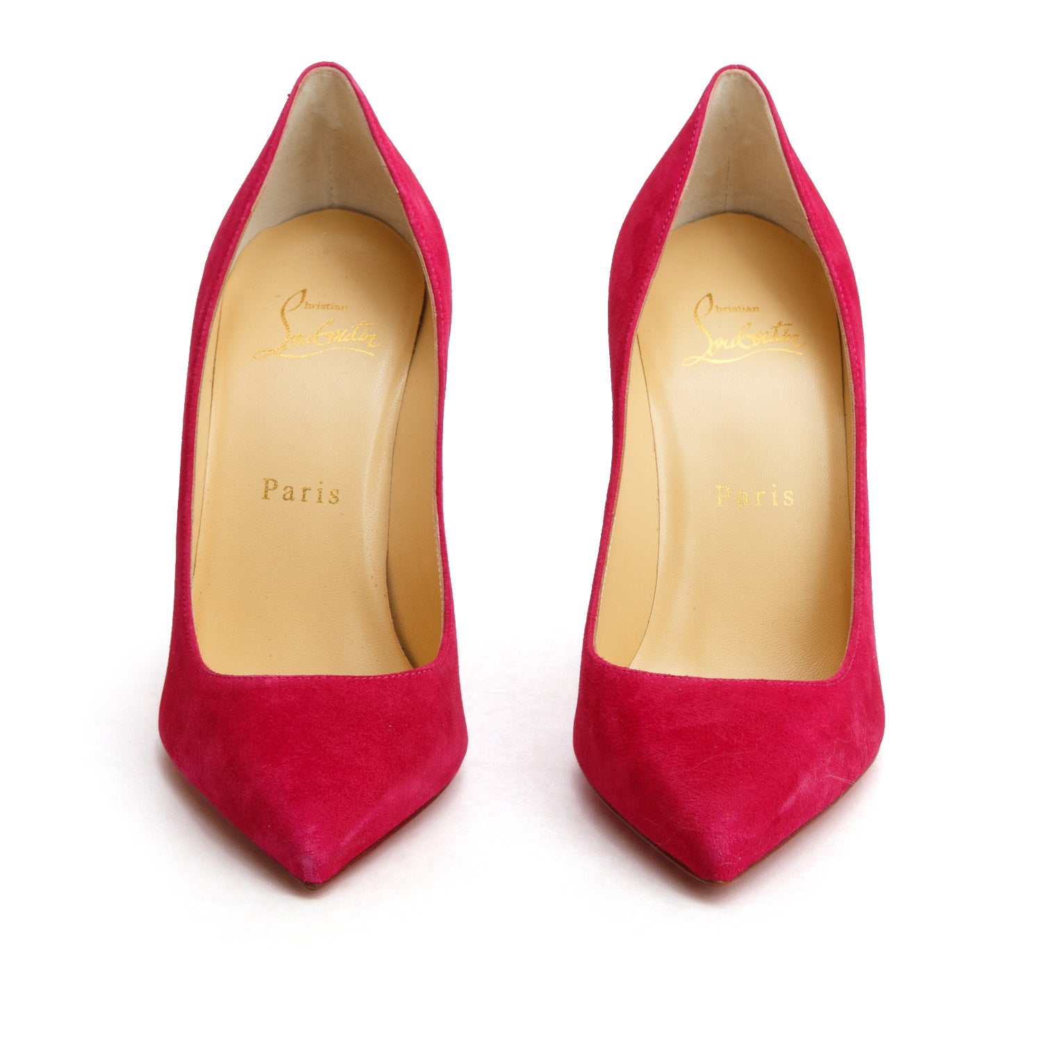Christian Louboutin Pink Suede Galerietta 100 Pumps, Size 36 w/ Box