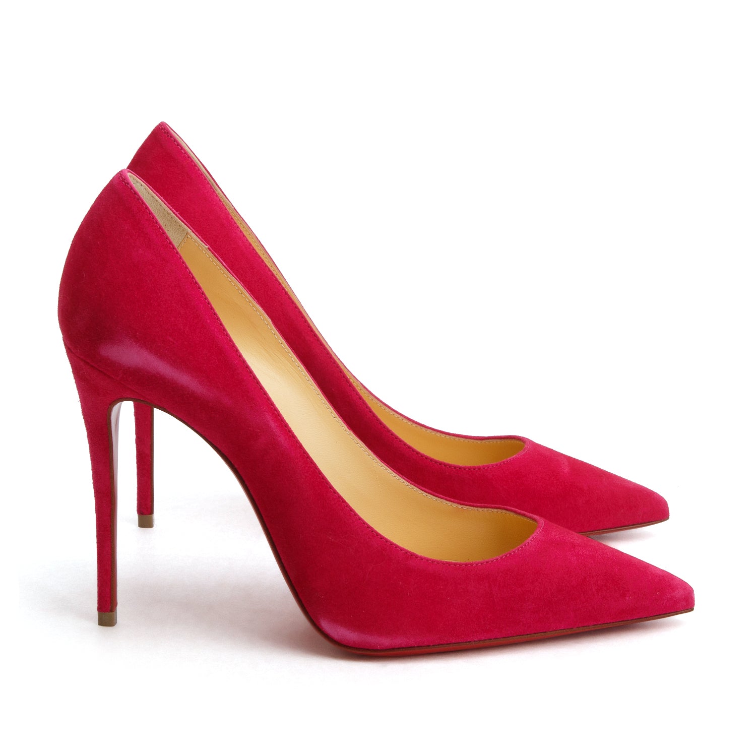 Christian Louboutin Pink Suede Galerietta 100 Pumps, Size 36 w/ Box