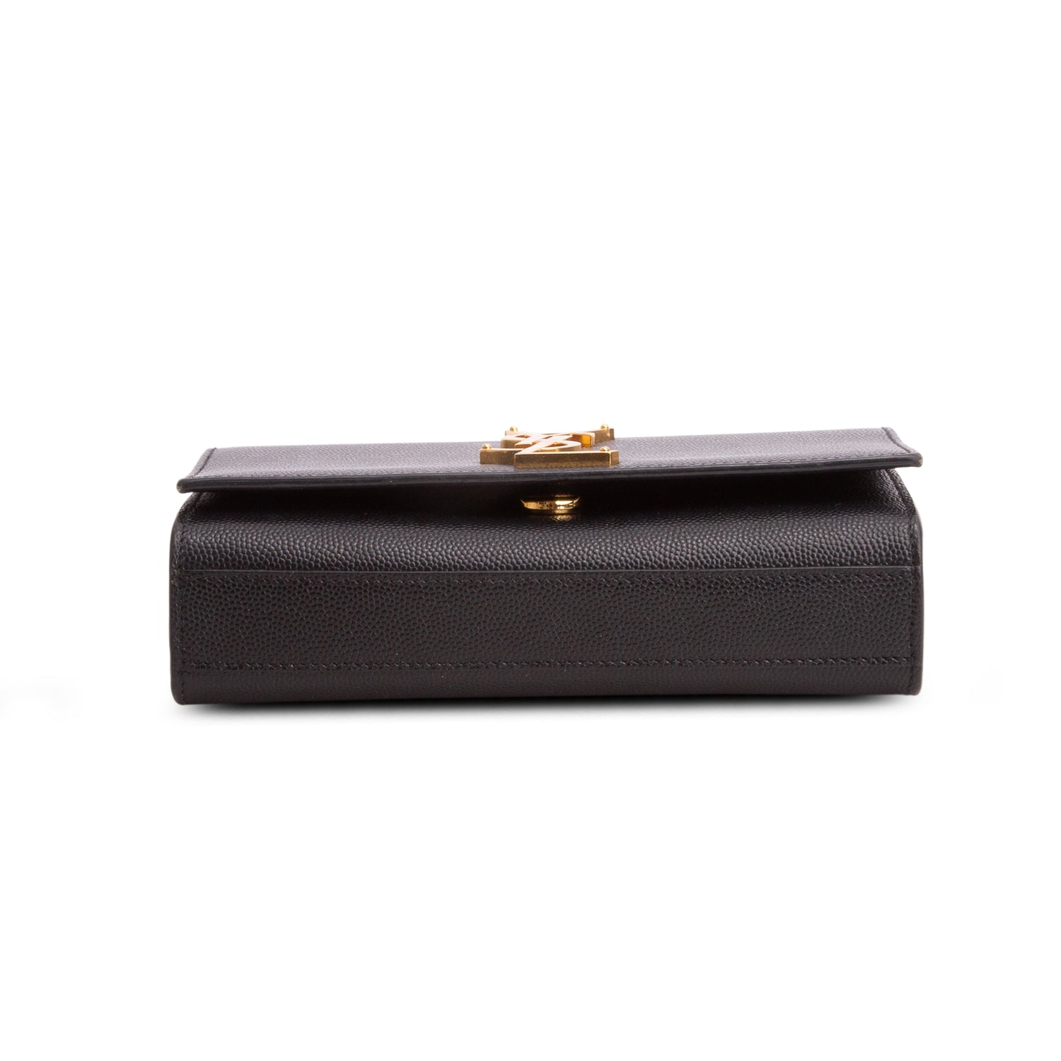 Saint Laurent Black Grain De Poudre Leather Mini Monogram Kate Bag