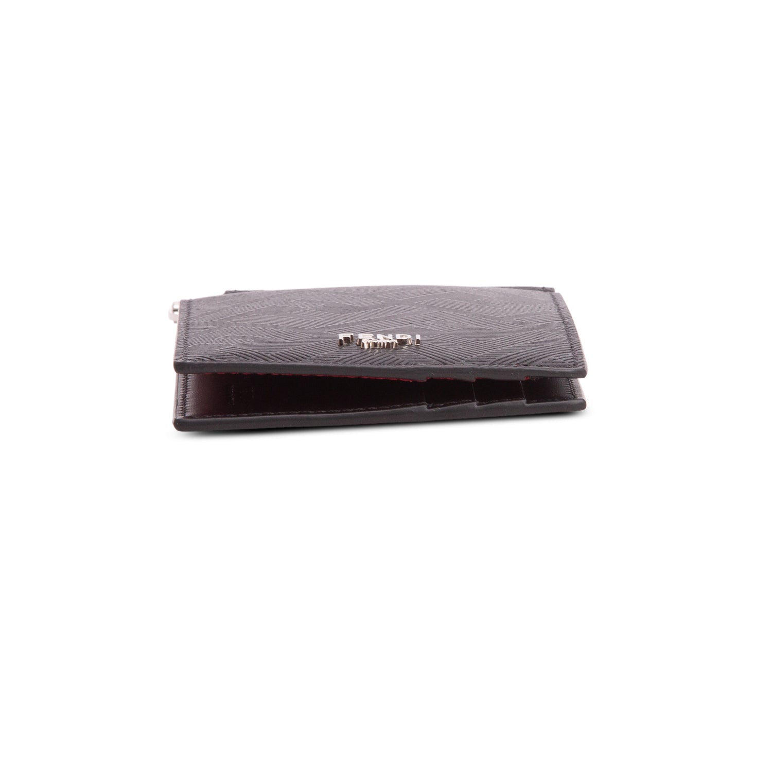 Fendi 2025 Black Leather Shadow Money Clip Wallet w/ Box & Receipt