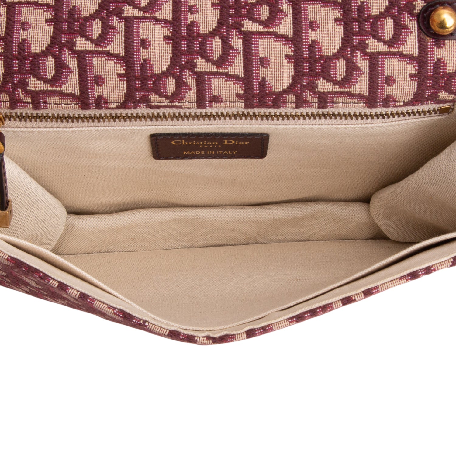 Christian Dior Burgundy Oblique Dioraddict Flap Bag w/ Strap