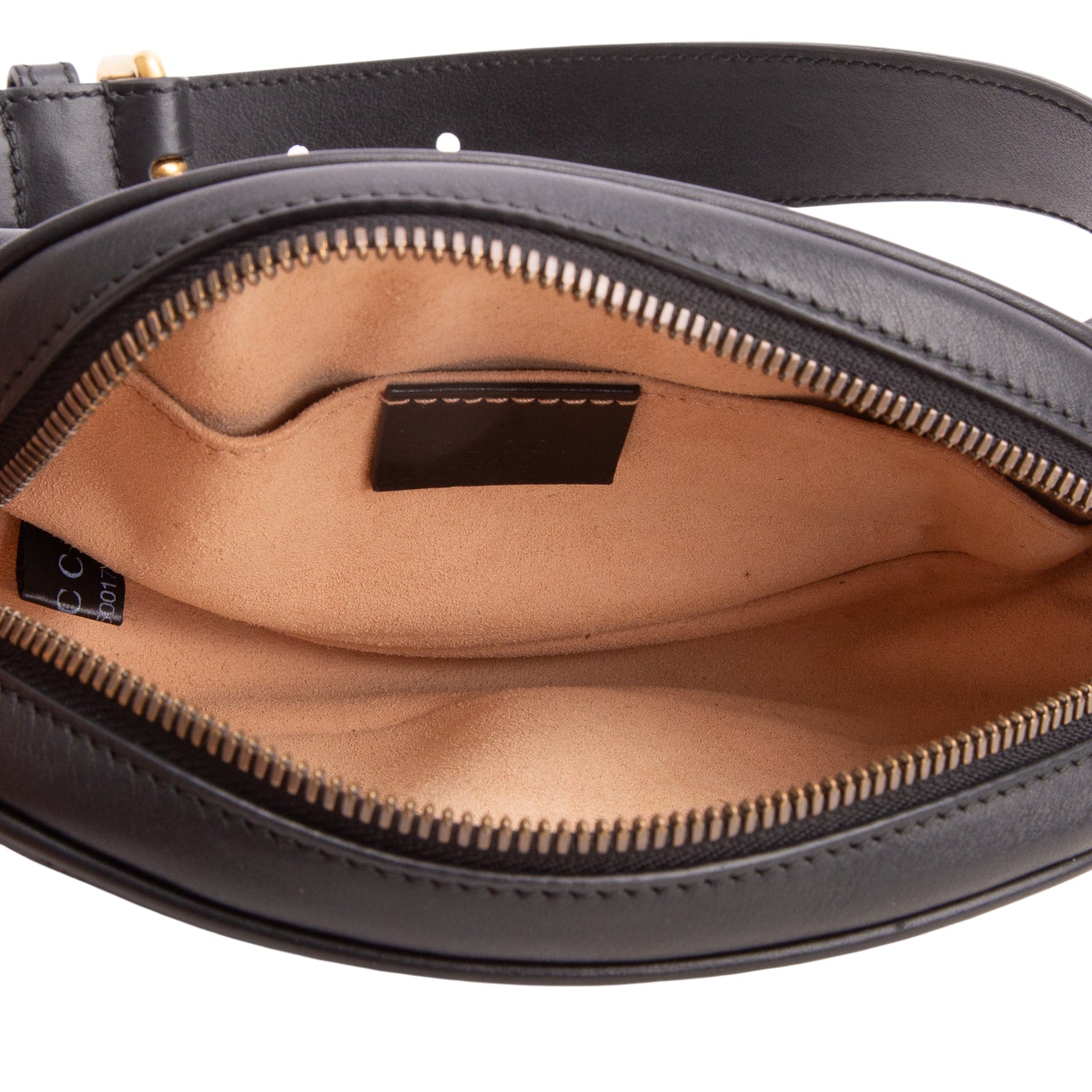 Gucci Black GG Marmont Matelasse Leather Belt Bag, Size 65 26