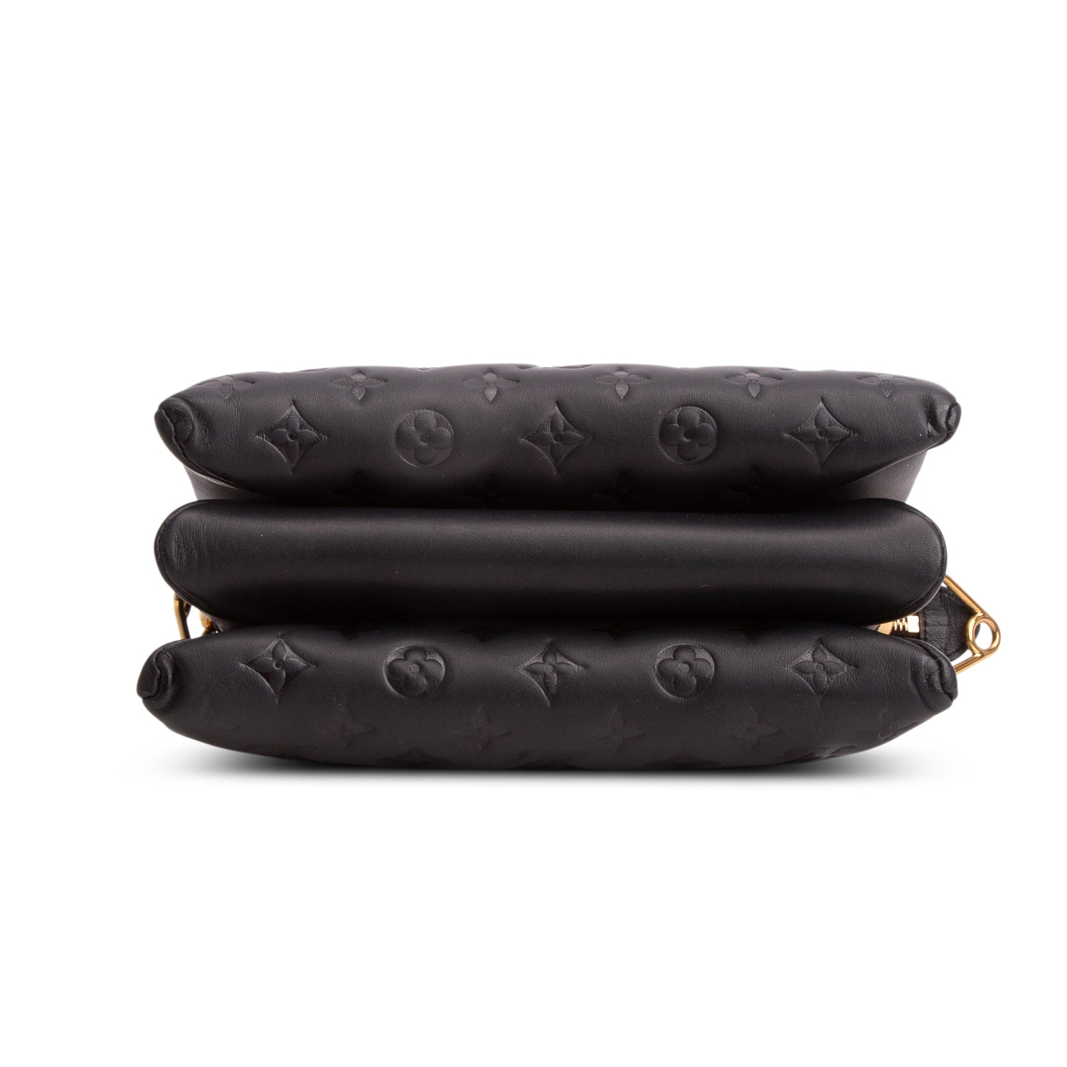 Louis Vuitton Black Monogram Embossed Lambskin Leather Coussin PM w/ Straps