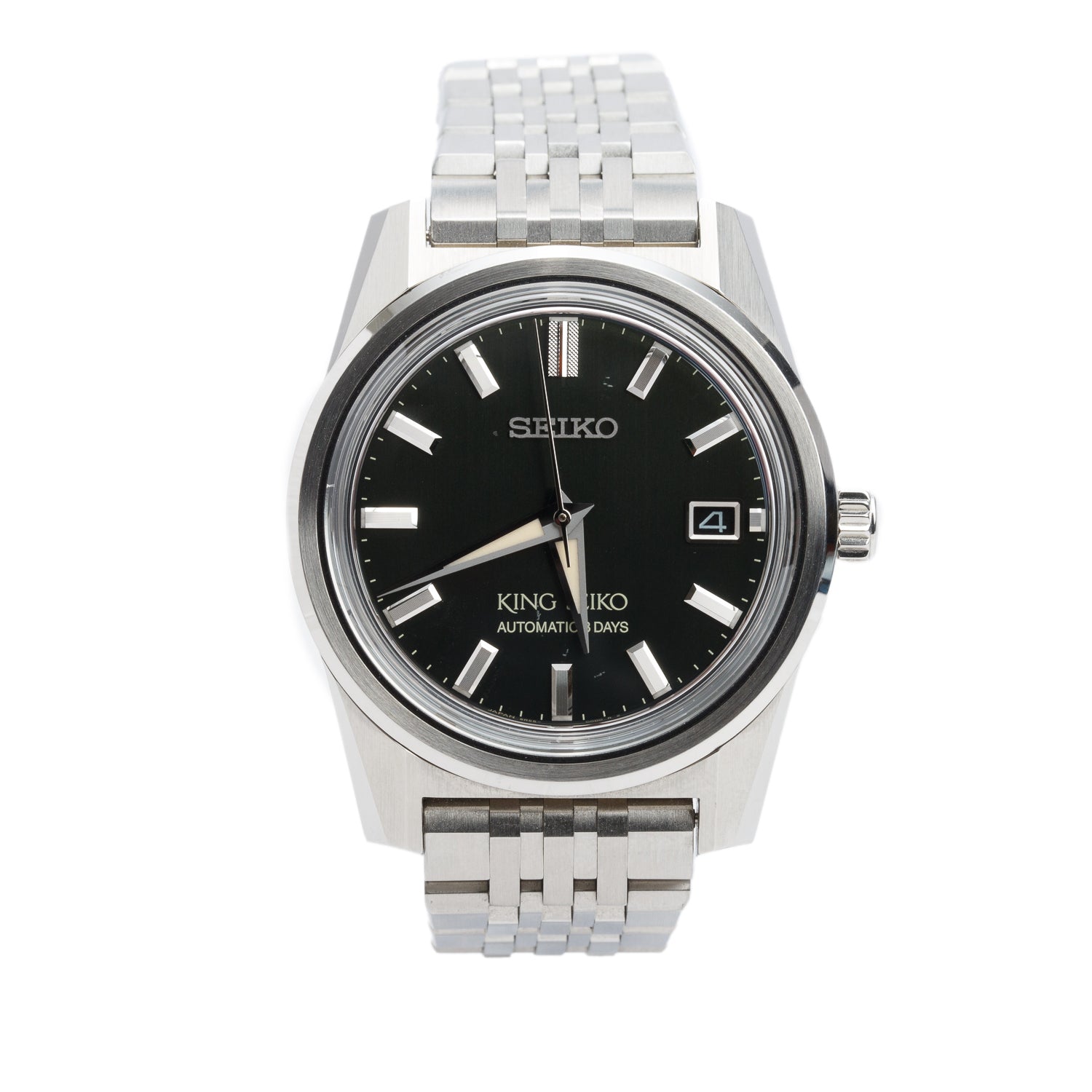 Seiko Stainless Steel King Seiko 38 MM Automatic Watch Olive Green Dial SPB391J1 w/ Box