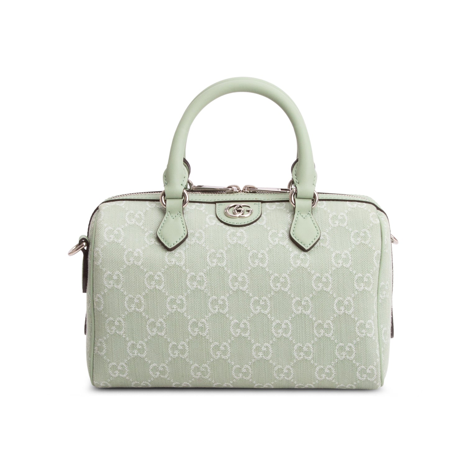 Gucci Green GG Canvas Medium Ophidia Boston Bag w/ Strap