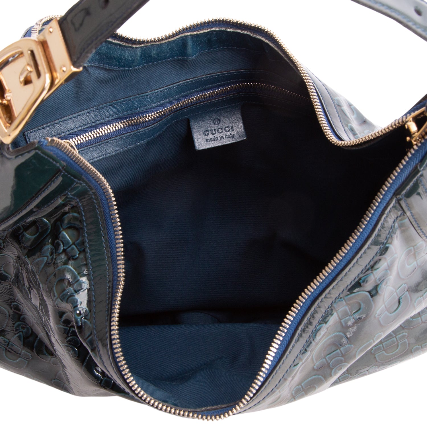 Gucci Green Patent Leather Horsebit Glam Hobo