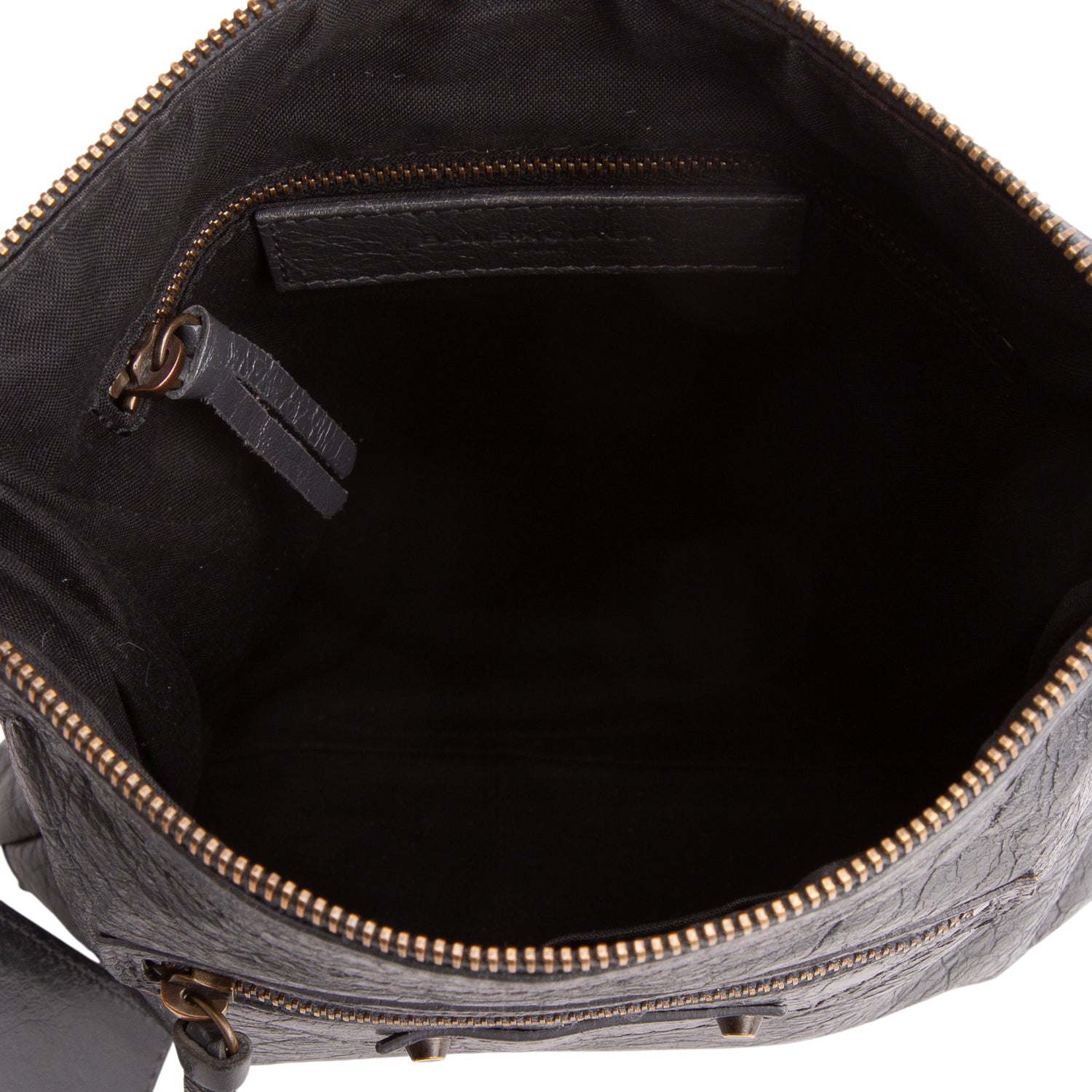 Balenciaga Grey Agneau Leather Classic Motorcycle Flat Crossbody