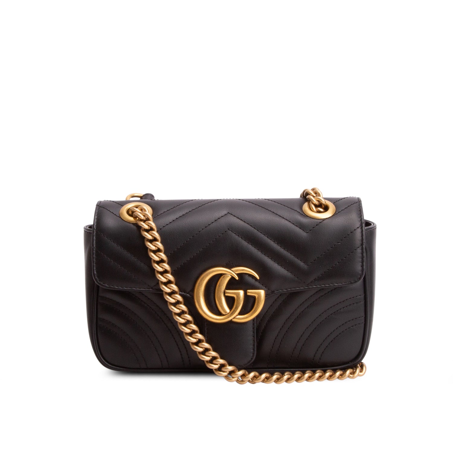 Gucci 2022 Black GG Marmont Matelasse Small Shoulder Bag w/ Box & Receipt