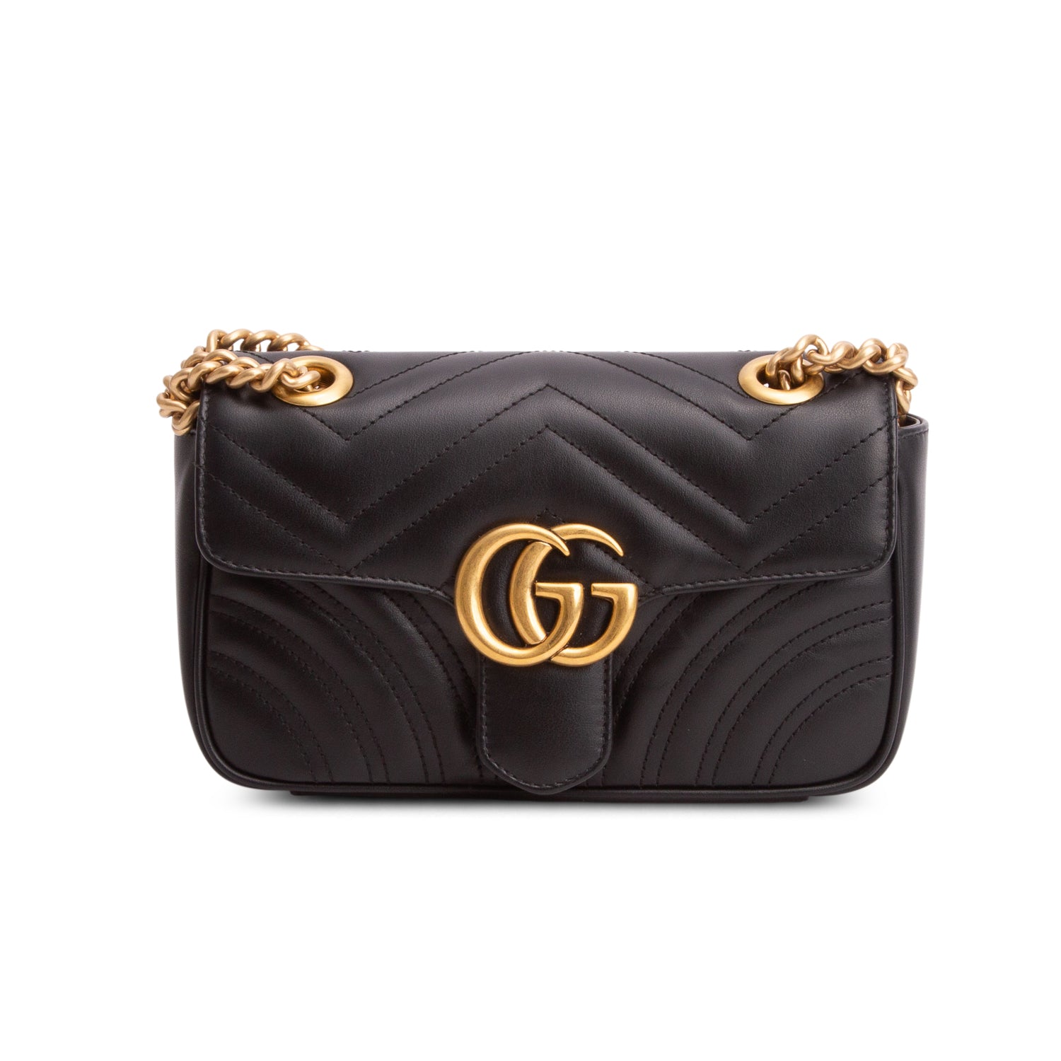 Gucci 2022 Black GG Marmont Matelasse Small Shoulder Bag w/ Box & Receipt
