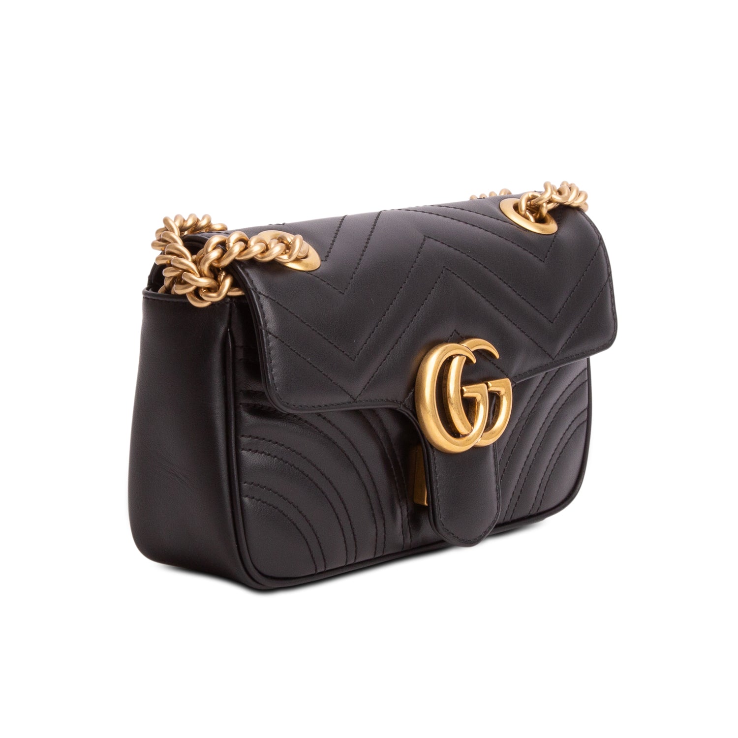 Gucci 2022 Black GG Marmont Matelasse Small Shoulder Bag w/ Box & Receipt