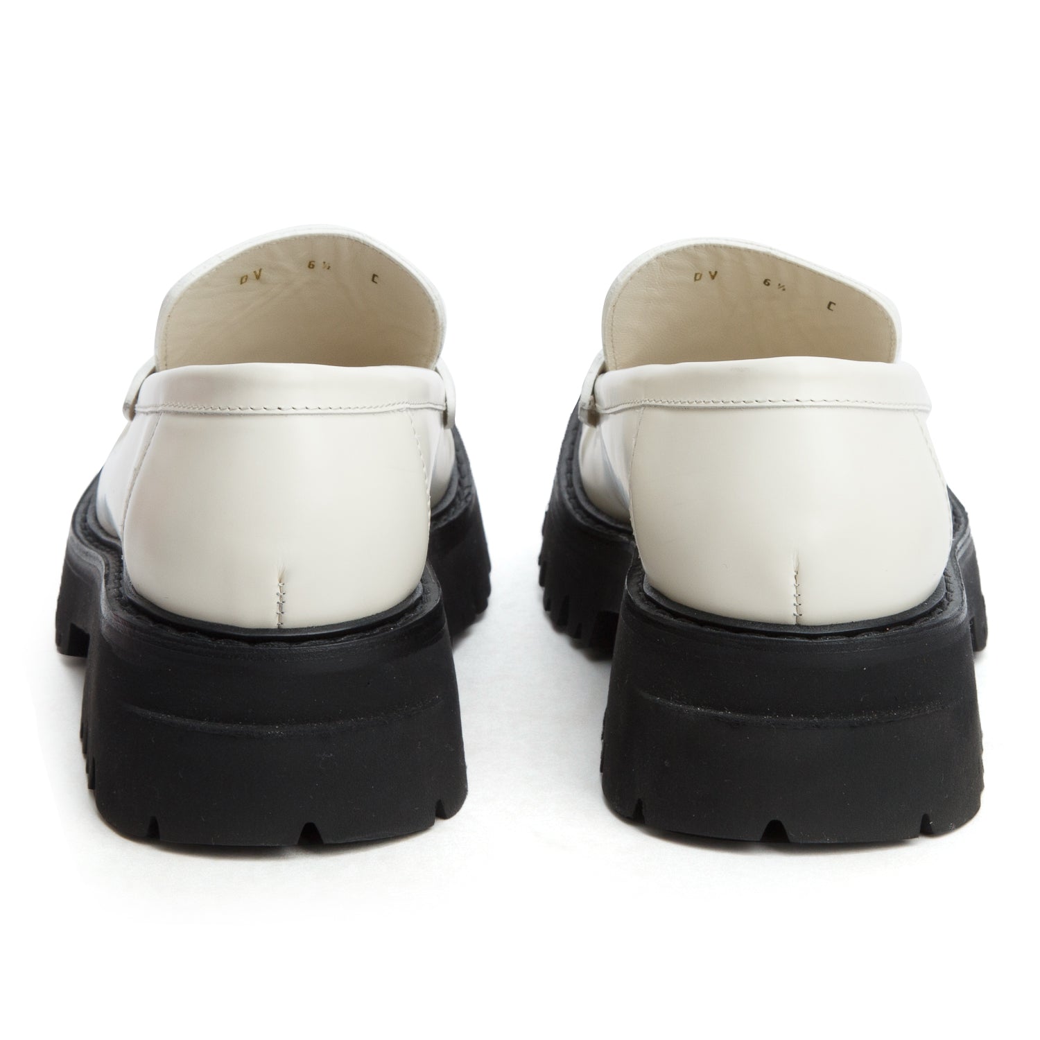 Salvatore Ferragamo White Leather Ingrid Loafers, Size 6.5 w/ Box