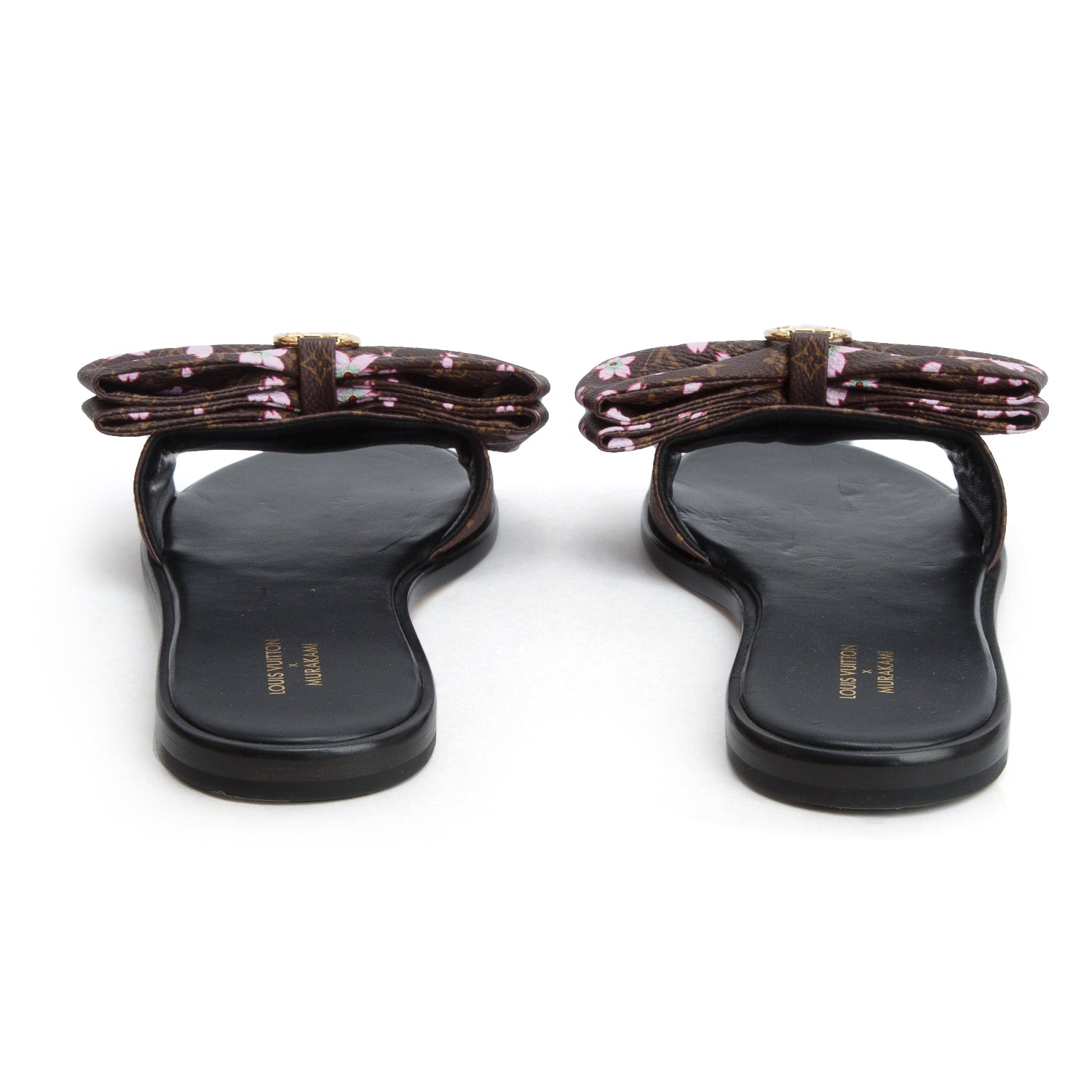 Louis Vuitton x Takashi Murakami Monogram Cherry Blossom Flat Mule, Size 38.5 w/ Box