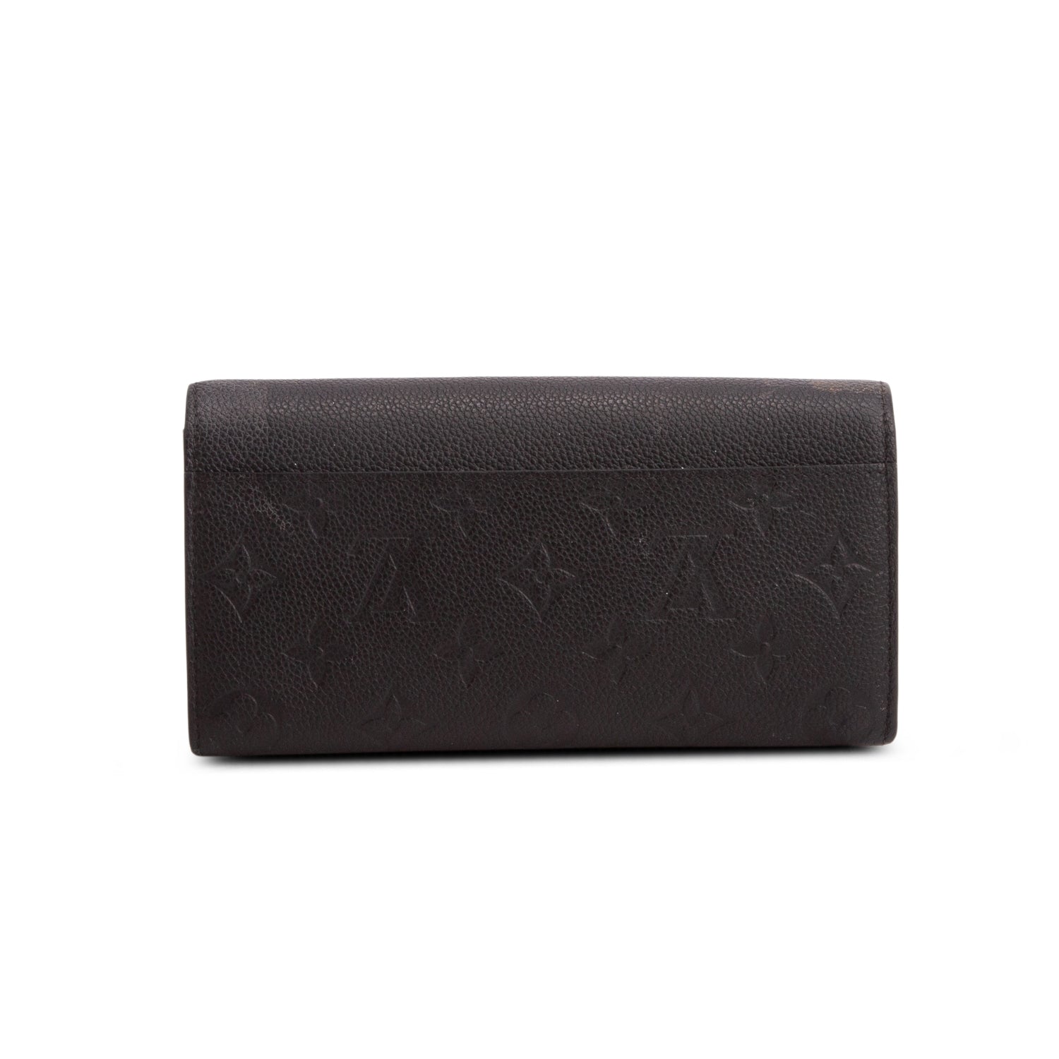 Louis Vuitton Black Monogram Empreinte Leather Sarah Wallet w/ Box