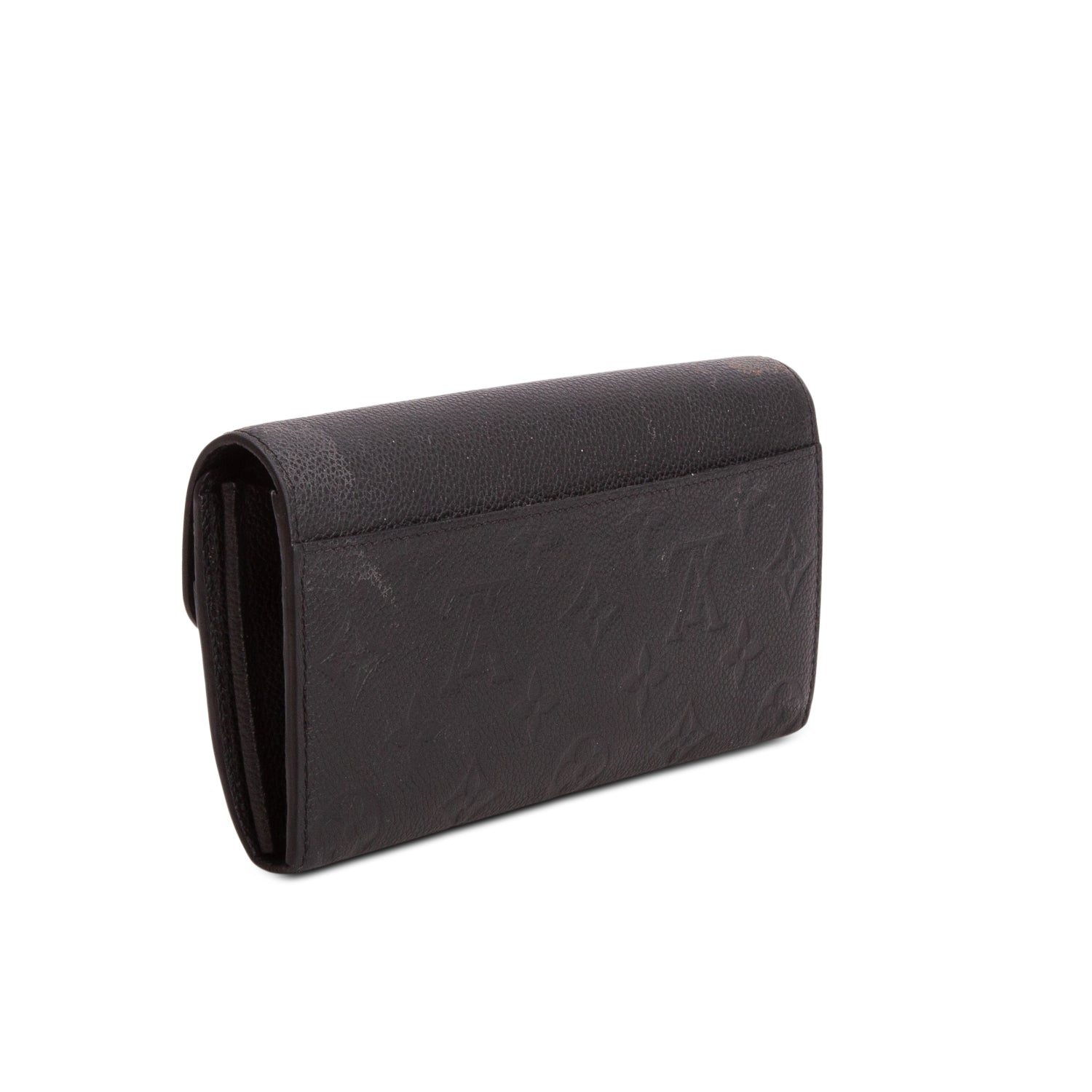 Louis Vuitton Black Monogram Empreinte Leather Sarah Wallet w/ Box