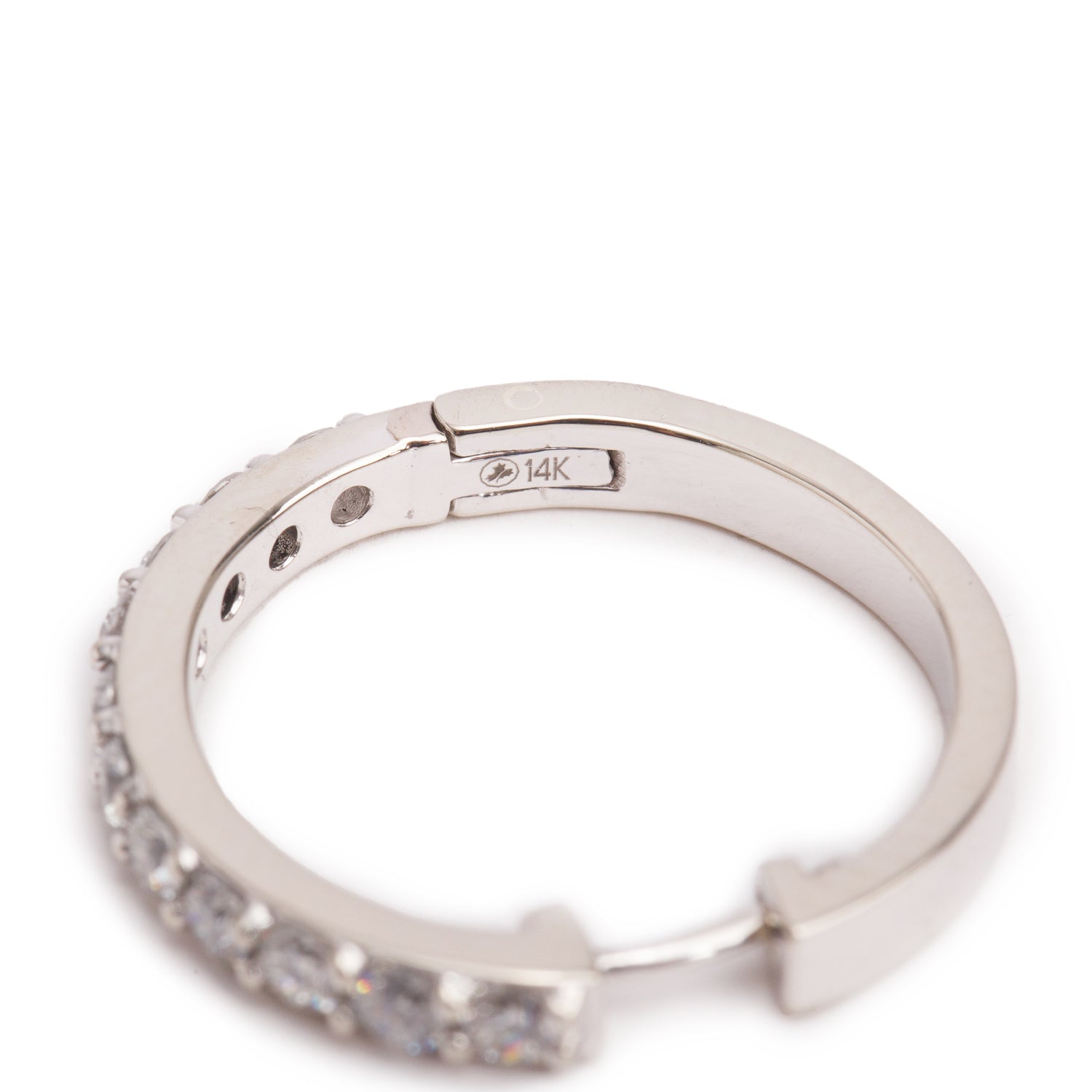 14k White Gold 1.32 tcw. Diamond Hoop Earrings