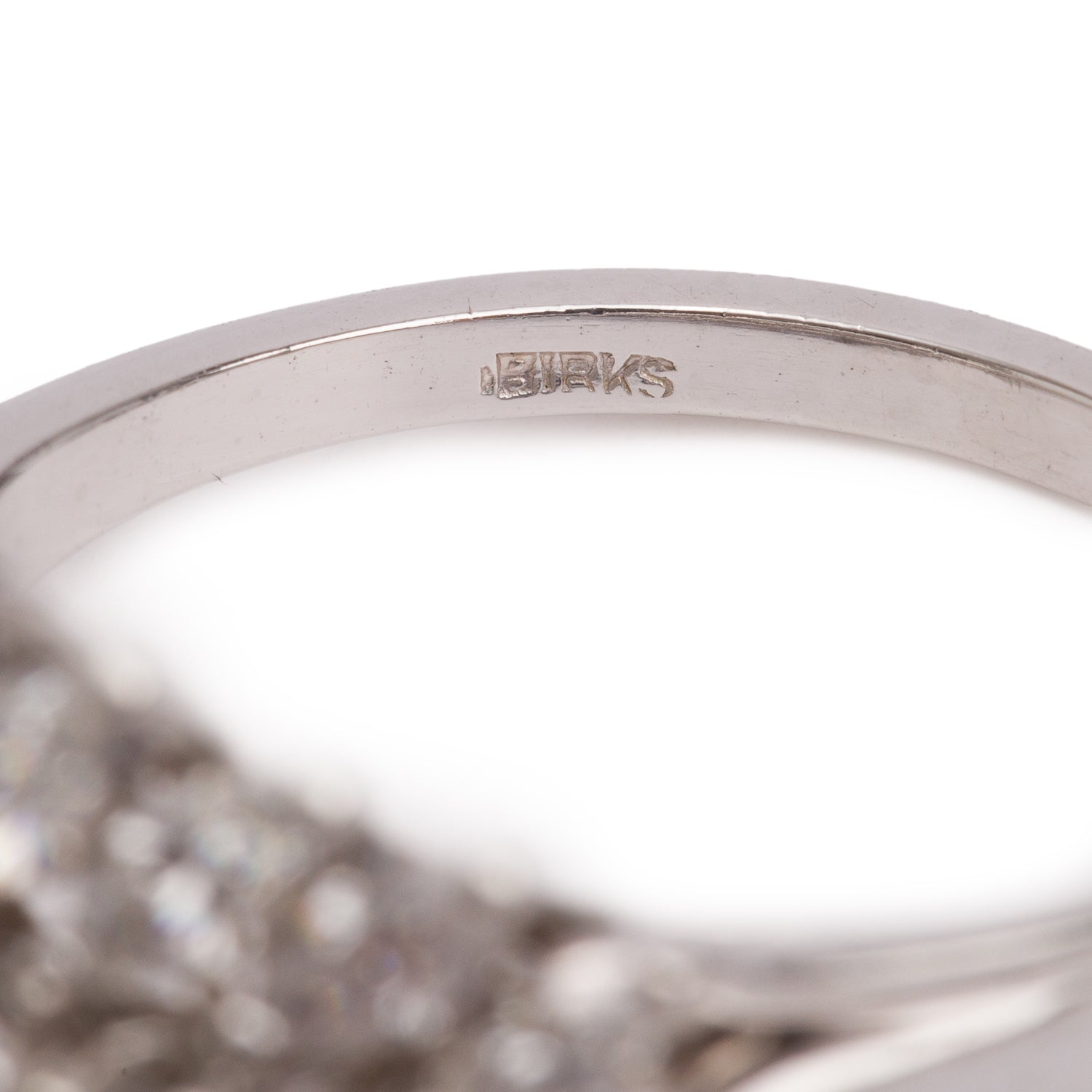 Birks Platinum Diamond Cocktail Ring, Size 6.5