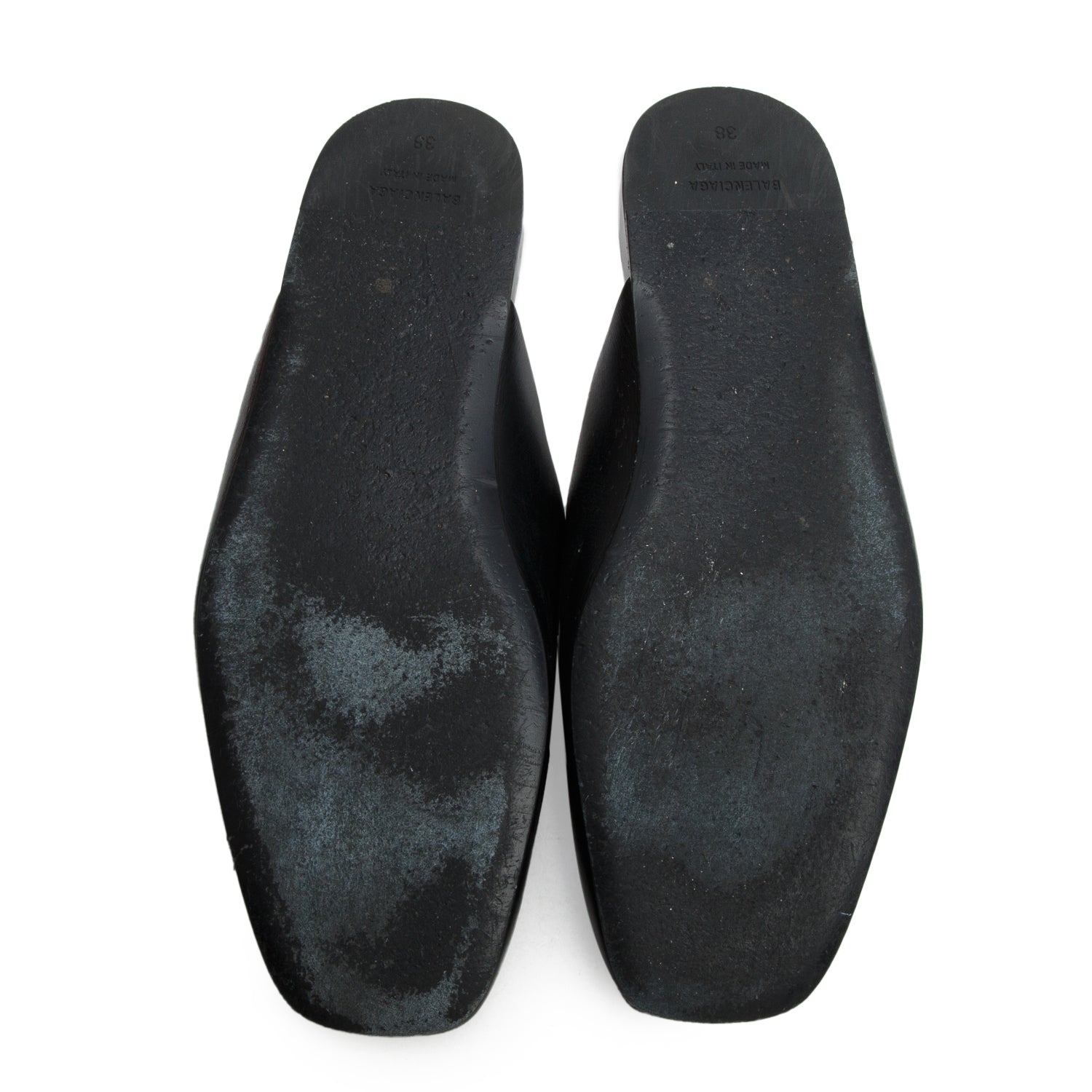 Balenciaga Black Calfskin Leather Mules, Women's Size 38 w/ Box