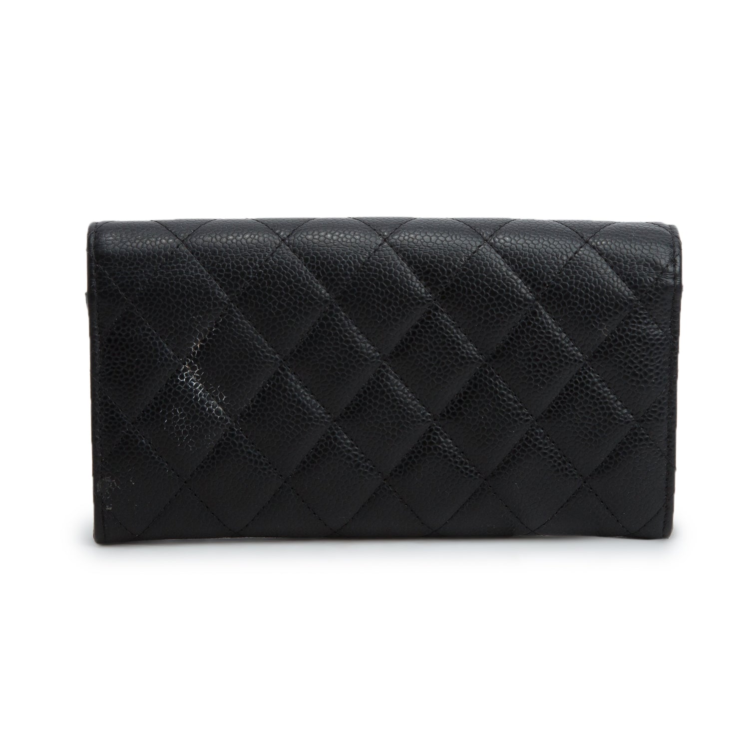 Chanel Black Caviar Leather Classic Long Flap Wallet