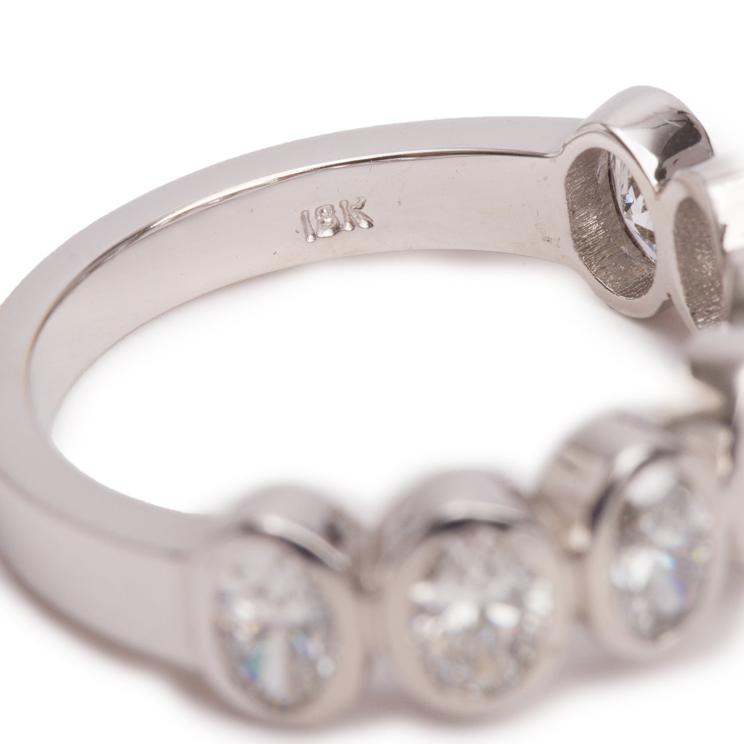 18k White Gold 1.87 tcw. Diamond Band Ring, Size 6.75