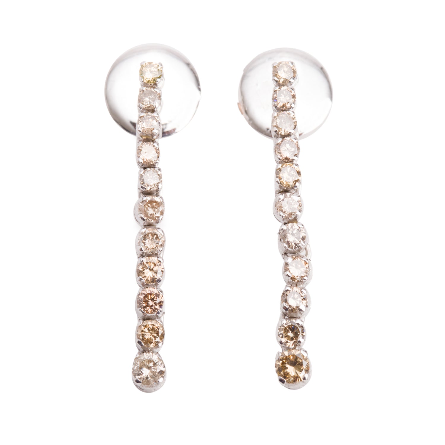 14k White Gold 1.12 tcw. Diamond Drop Earrings