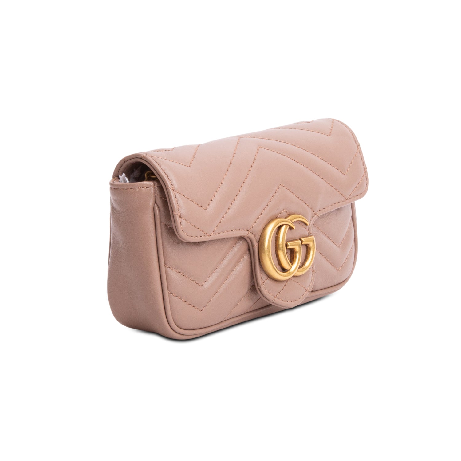 Gucci Pink GG Marmont Matelasse Leather Super Mini Bag