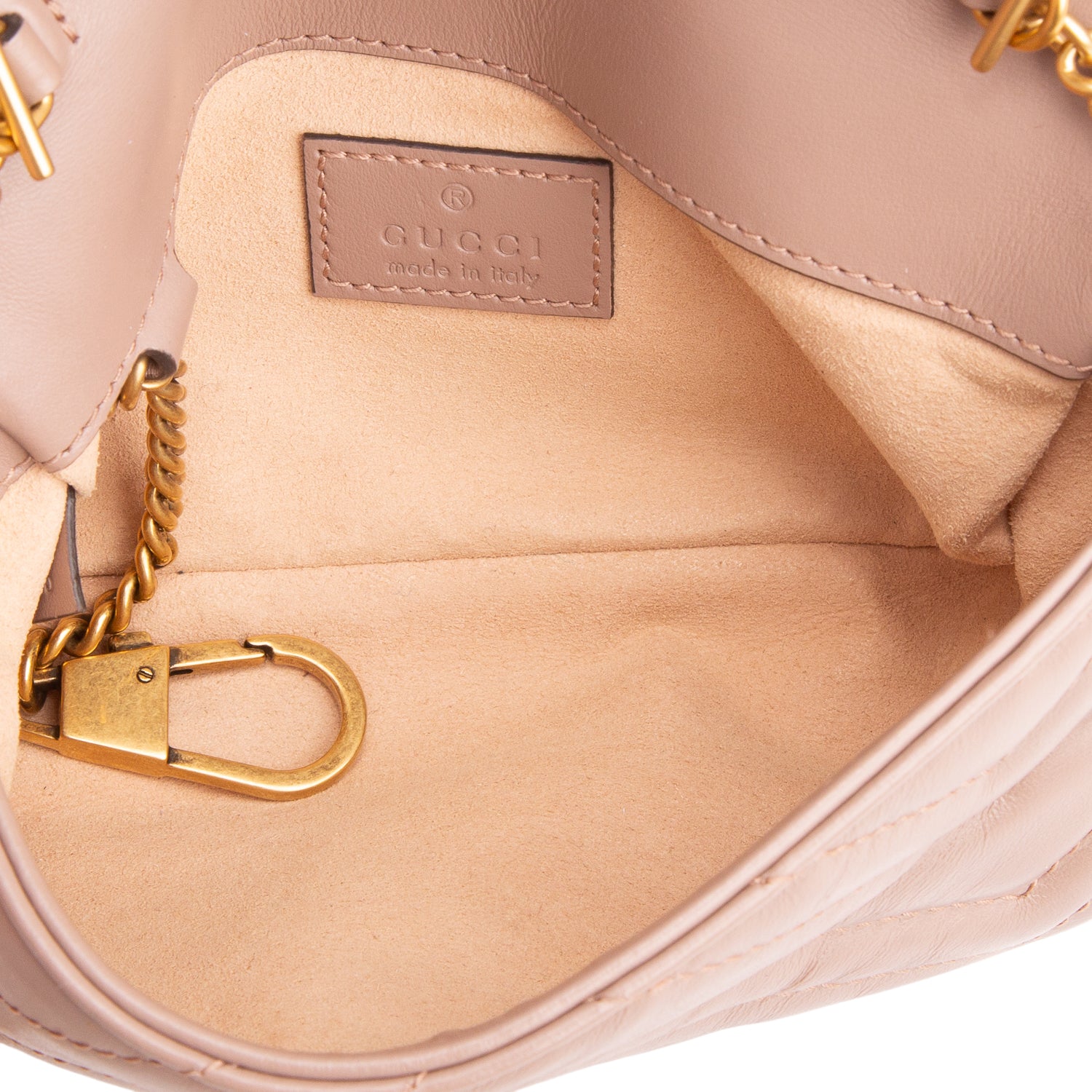 Gucci Pink GG Marmont Matelasse Leather Super Mini Bag