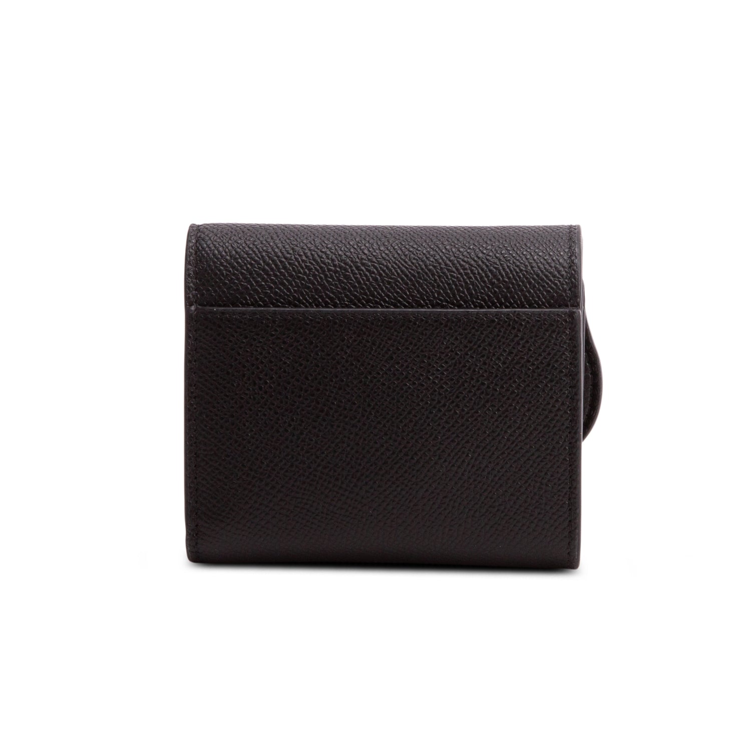 Christian Dior 2022 Black Grained Leather Saddle Lotus Wallet