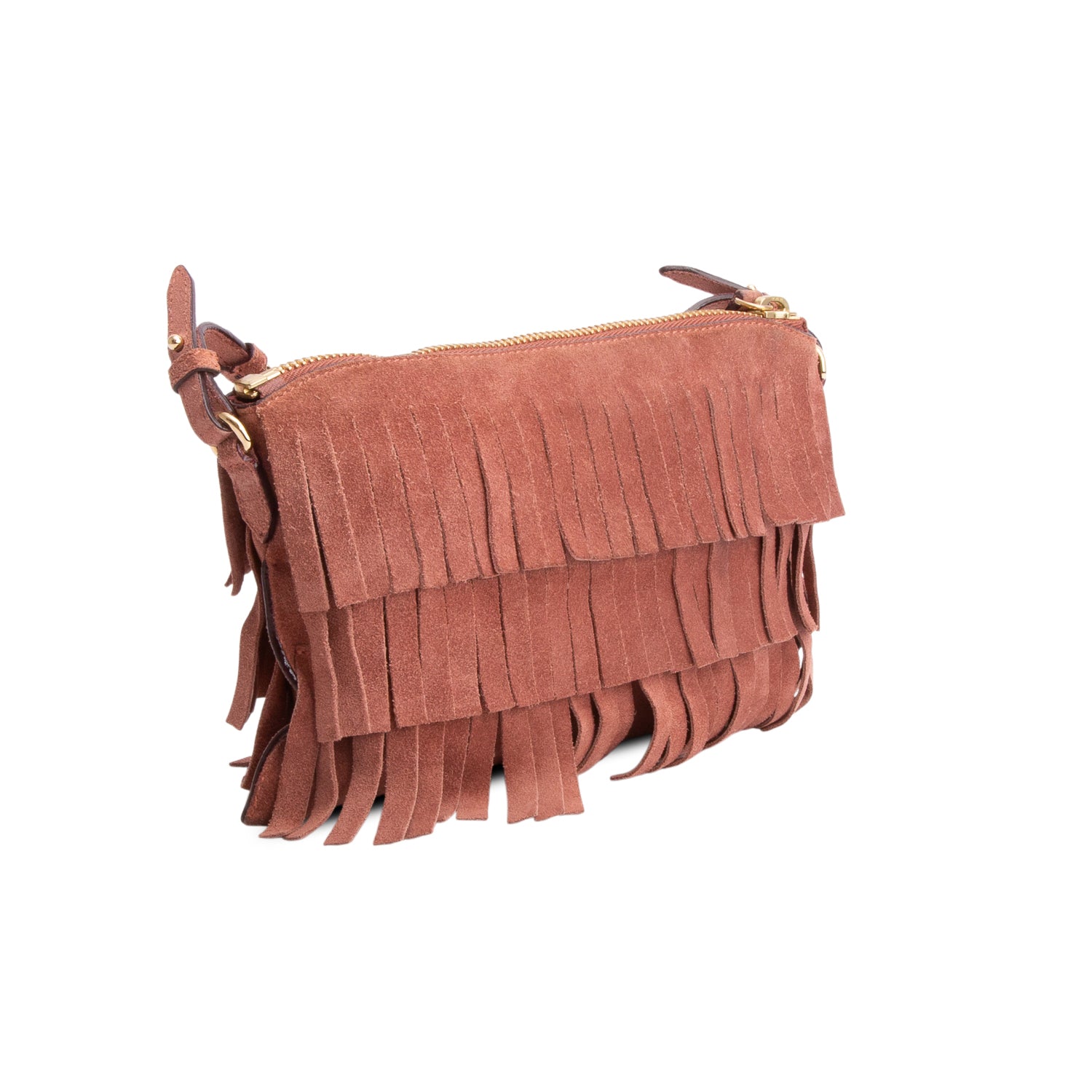 Burberry Pink Suede Peyton Fringe Crossbody Bag