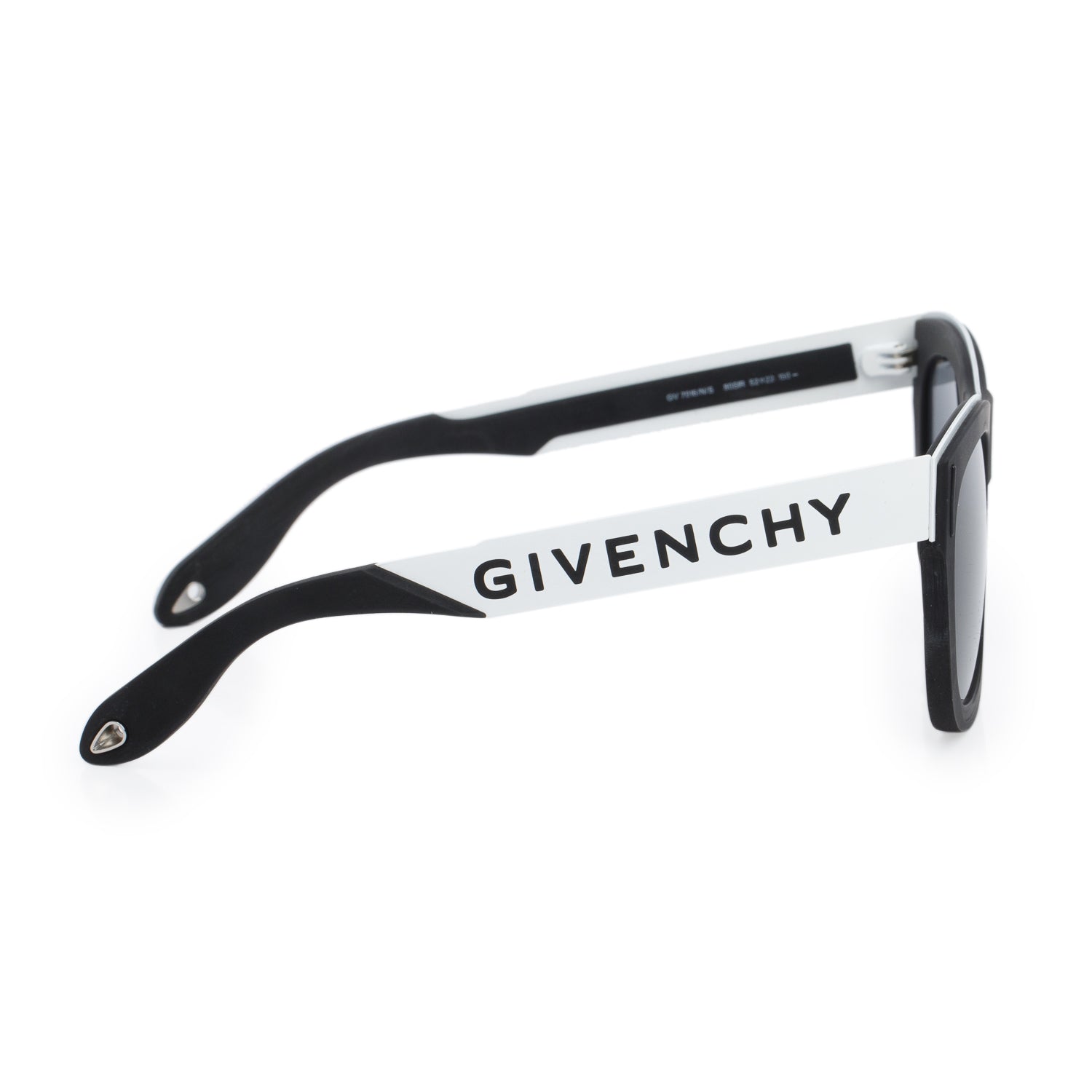 Givenchy GV7016/N/S Black White Logo Square Sunglasses w/ Box & Case