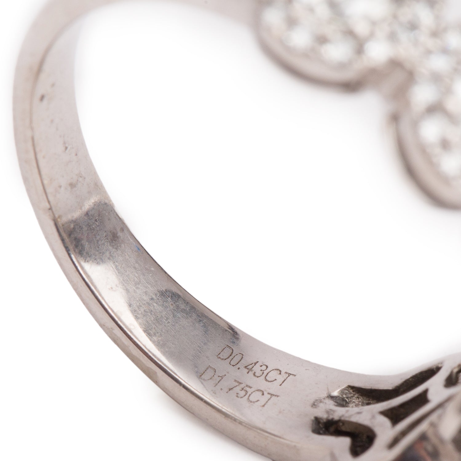 18k White Gold Diamond Cocktail Ring, Size 8.5