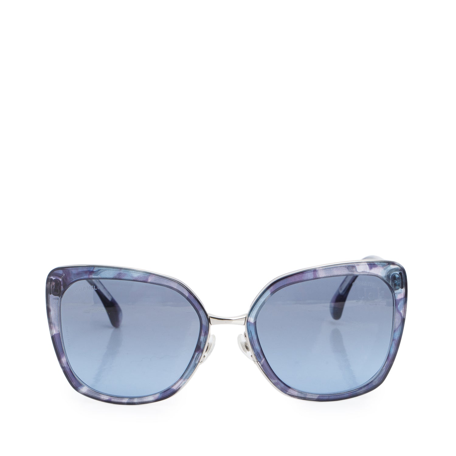 Chanel 4209 Grey Print Cat Eye Sunglasses w/ Case