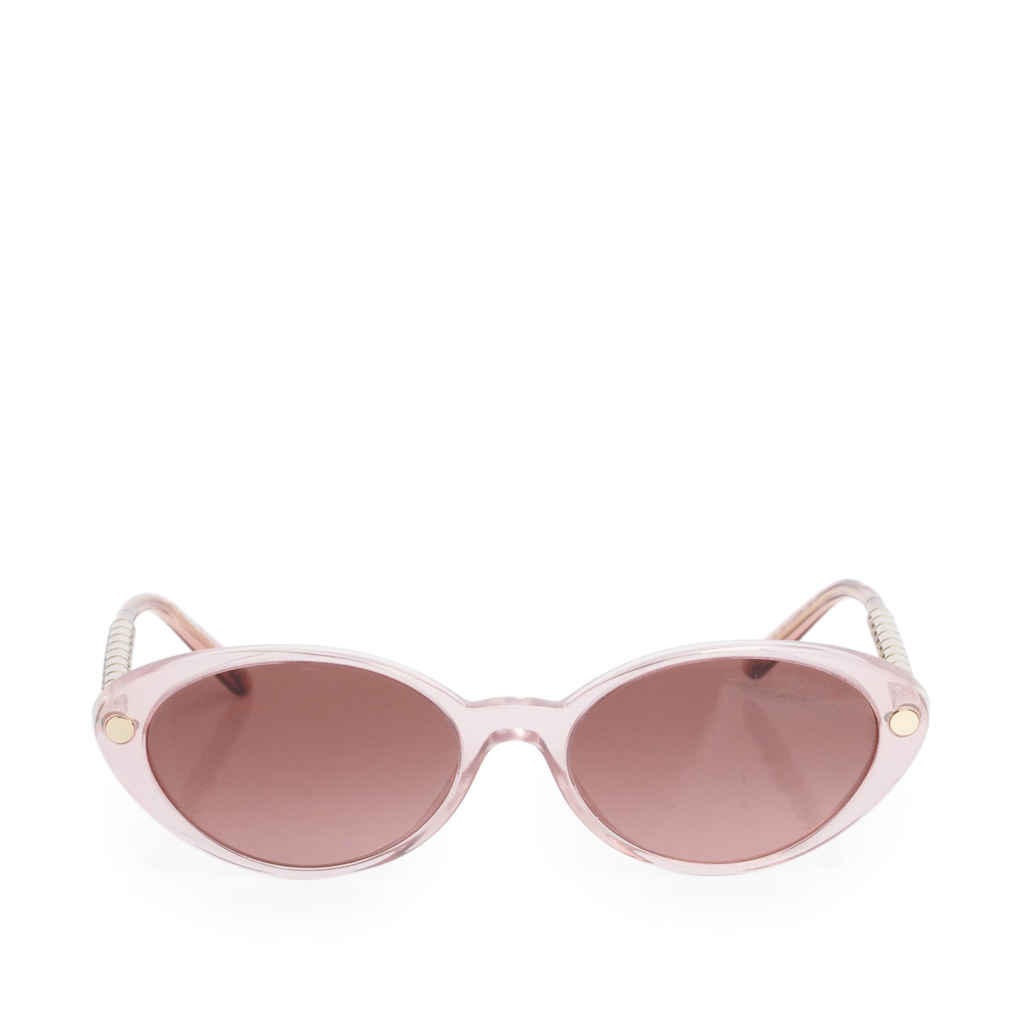 Versace VE4469 Pink Transparent Acetate Oval Sunglasses w/ Case