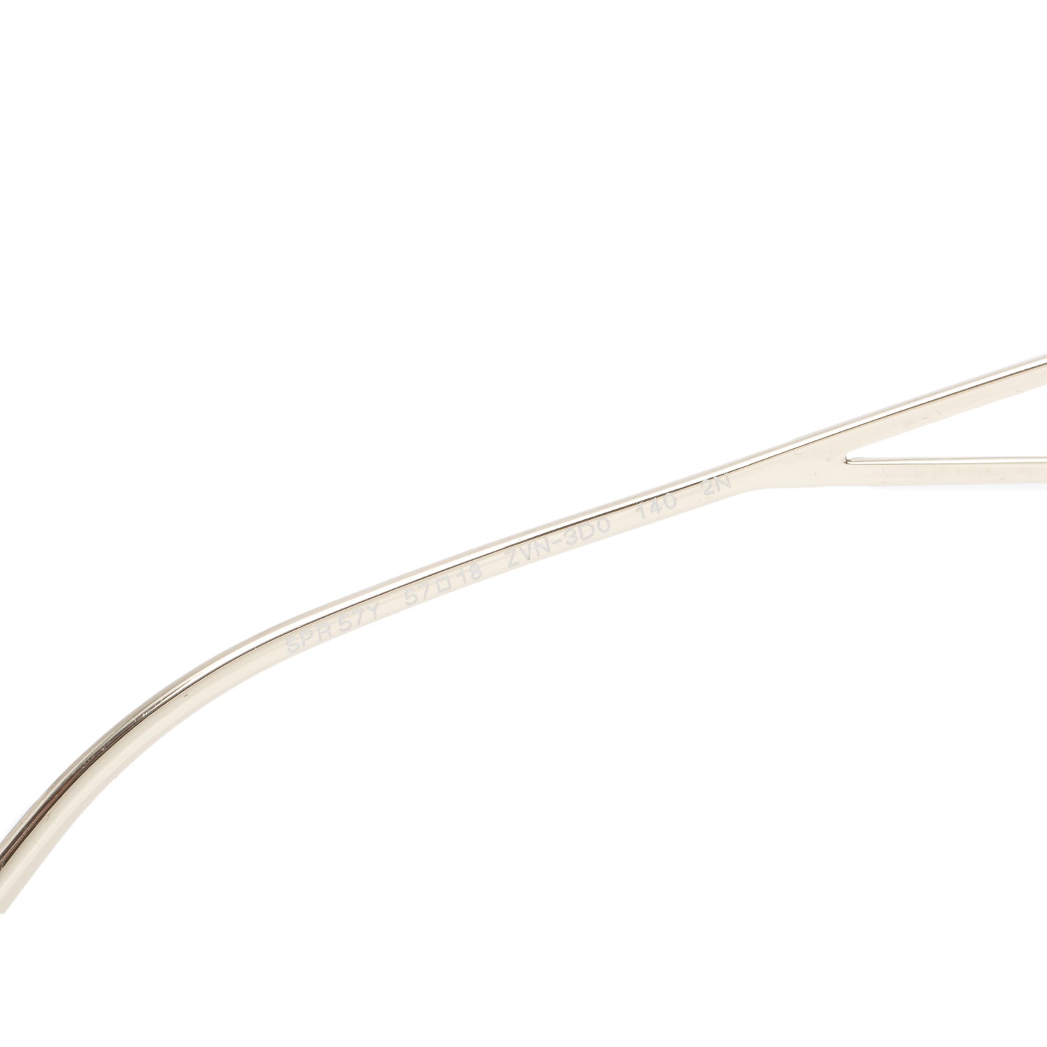 Prada SPR 57Y Gold Metal Triangle Enamel Square Sunglasses w/ Case