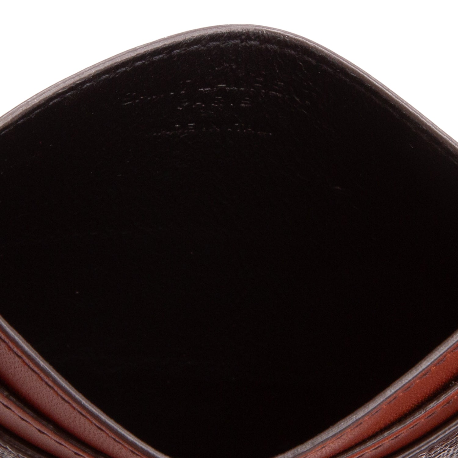 Saint Laurent 2022 Brown Canvas Smooth Calfskin Le Monogramme Card Holder w/ Box