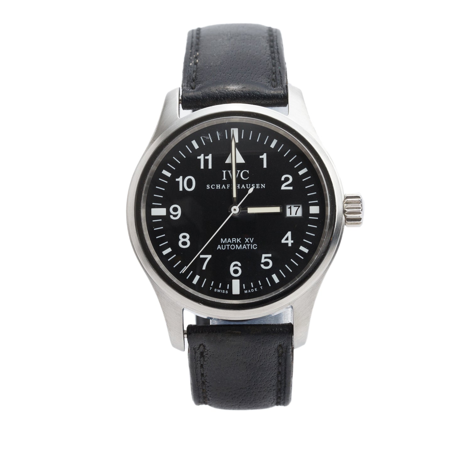 IWC Stainless Steel Pilot Mark XV 38 MM Automatic Watch Black Dial IW3253