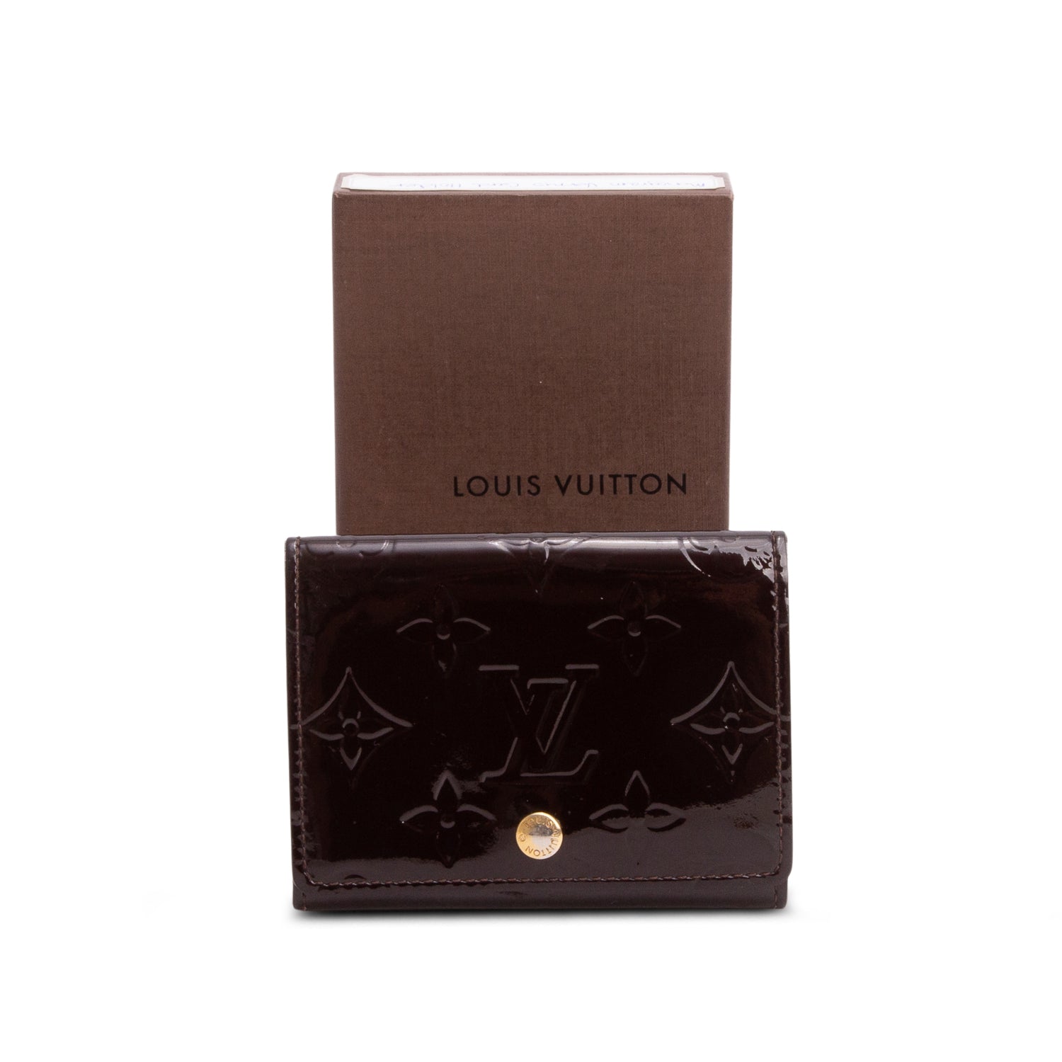 Louis Vuitton Amarante Vernis Envelope Carte de Visite Card Holder w/ Box