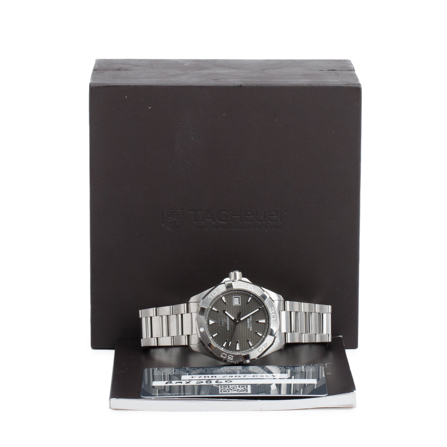 Tag Heuer Stainless Steel Aquaracer 40.5 MM Calibre 5 Automatic Watch Grey Dial WAY2113 w/ Box & Papers