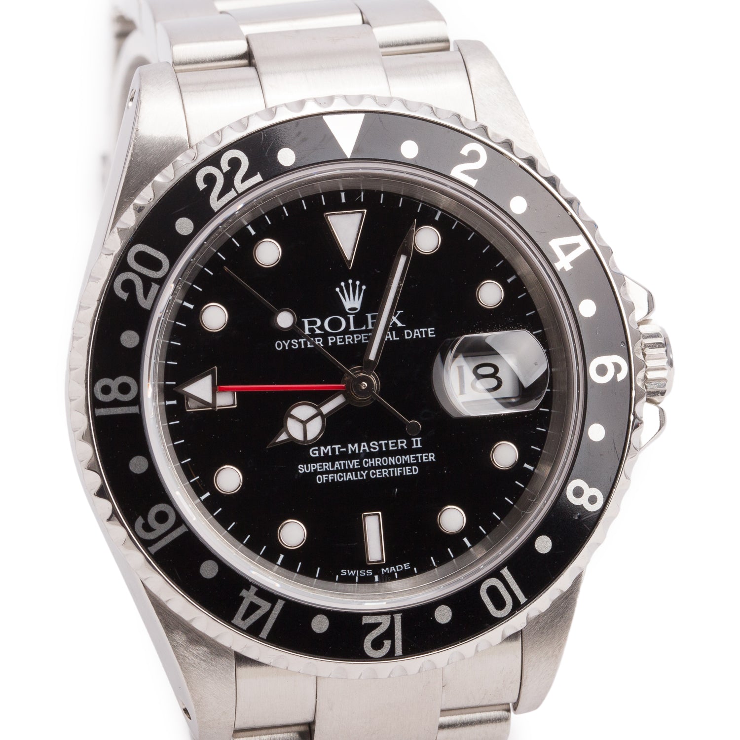 Rolex Stainless Steel GMT-Master II 40 MM Watch Black Dial 16710