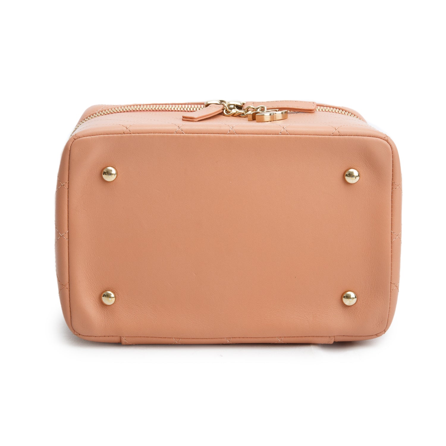 Chanel Pink Lambskin Quilted Knock On Wood Vanity Case w/ Box & Authenticity Card