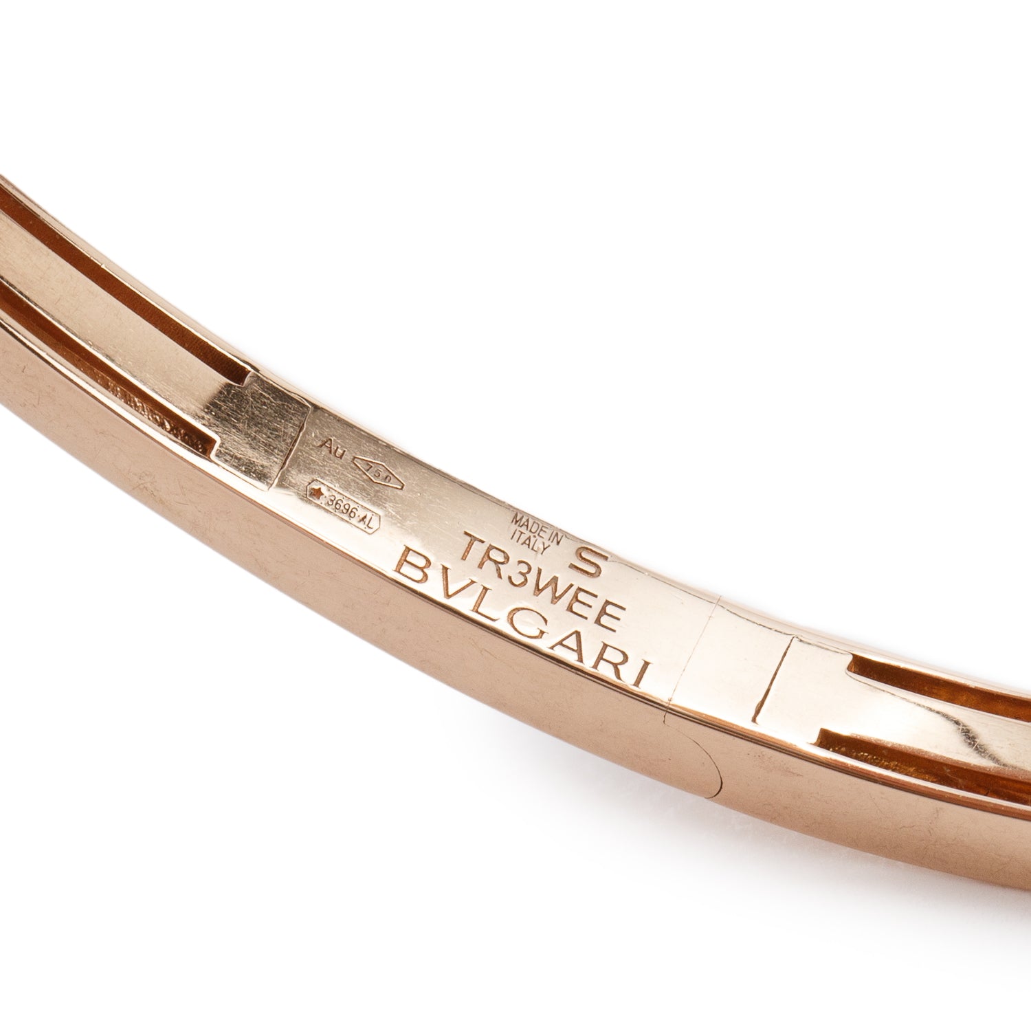 BVLGARI 18k Rose Gold Diamond Fiorever Bracelet, Size S w/ Box