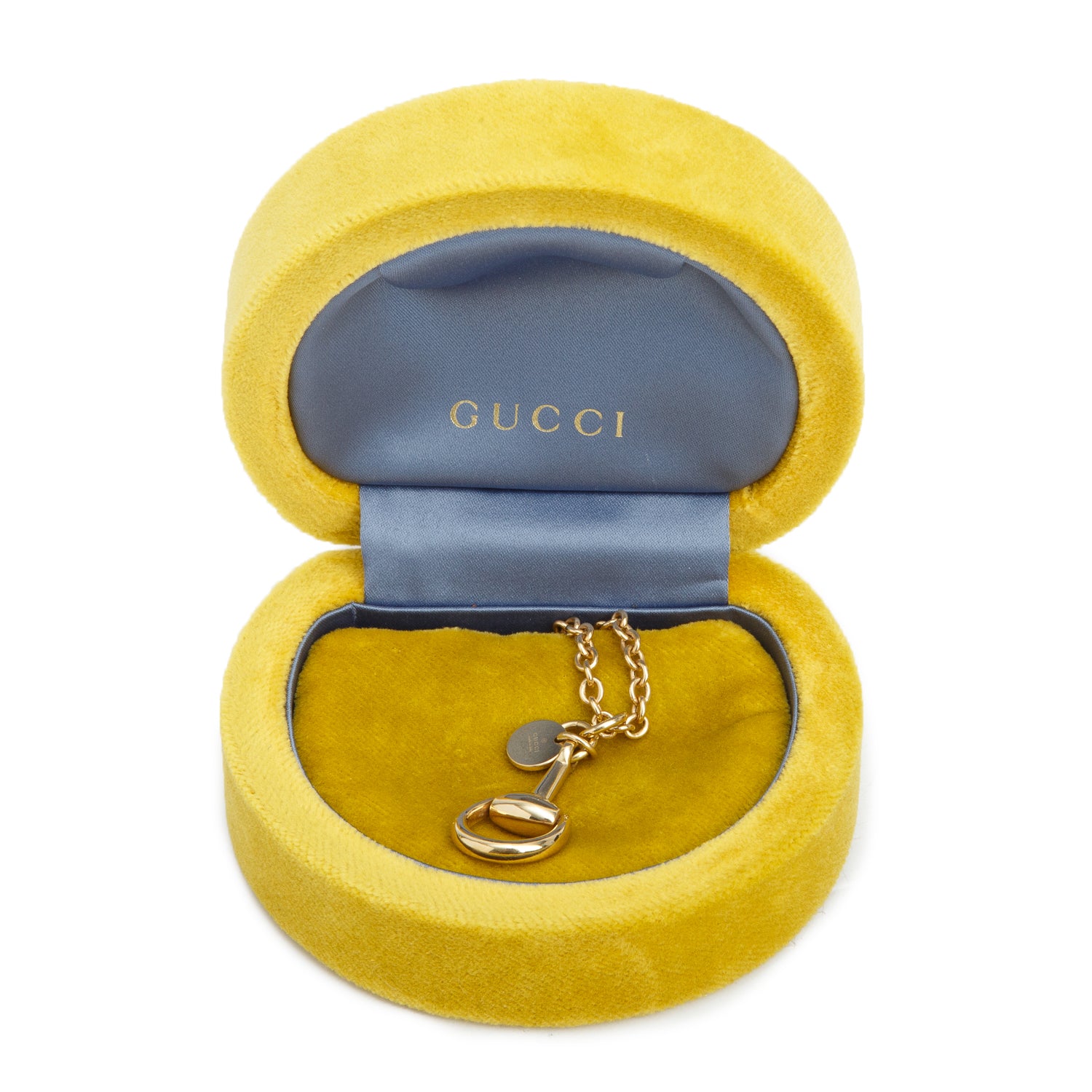 Gucci 18k Yellow Gold Horsebit Pendant Necklace w/ Box
