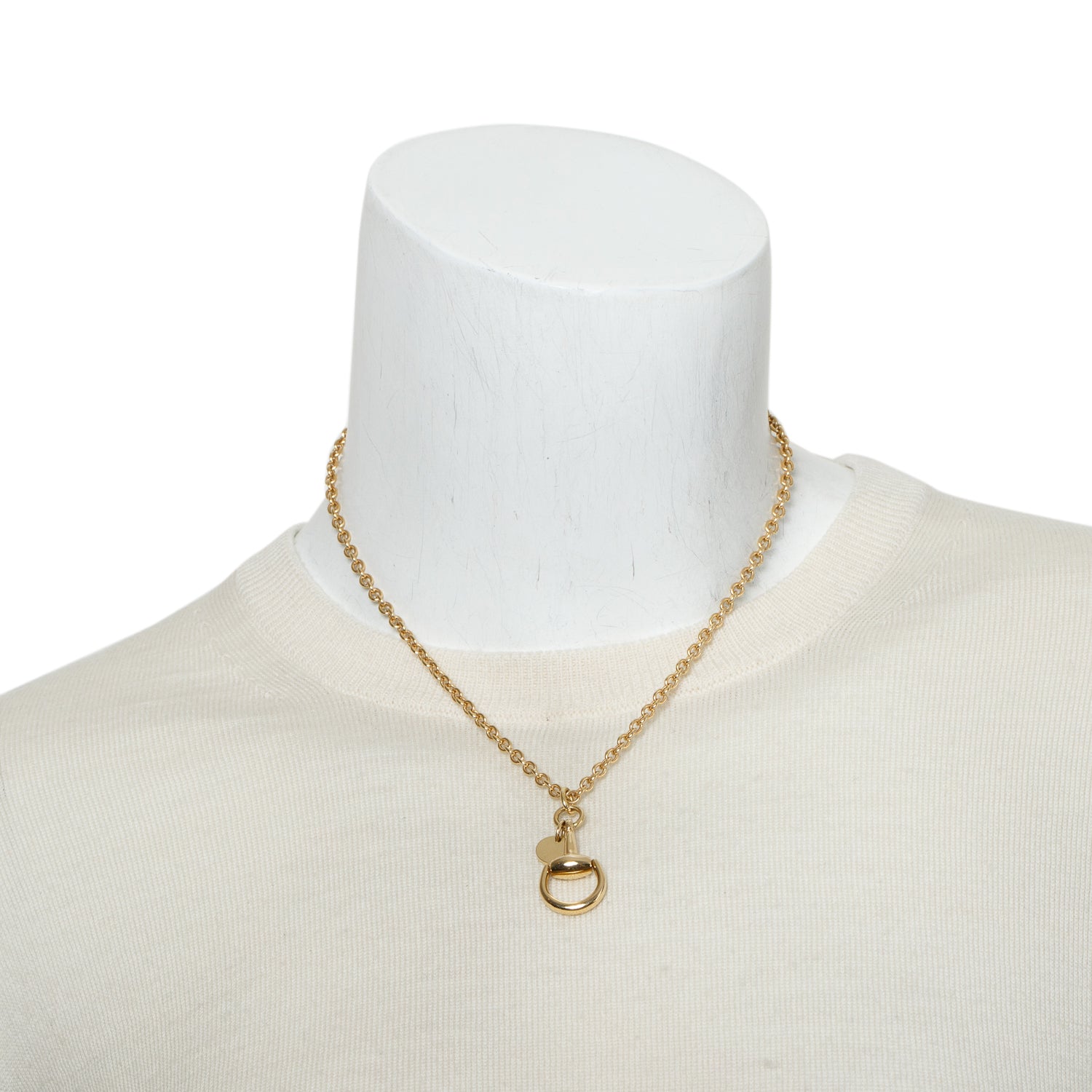 Gucci 18k Yellow Gold Horsebit Pendant Necklace w/ Box