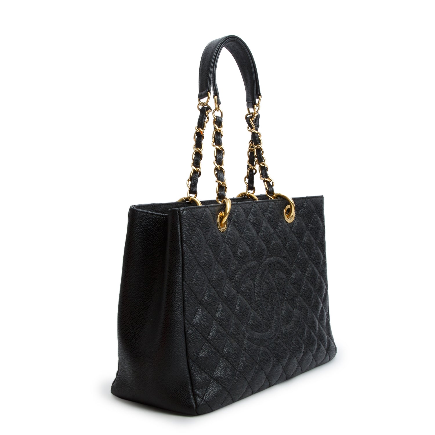 Chanel Black Caviar Leather Grand Shopping Tote (GST) w/ Box & Authenticity Card